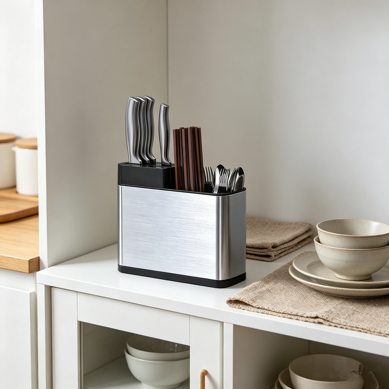 Kitchen Cutlery Holder Knife Block Storage Rack Organizer Utensils Chopstick Box(US Logistics only For USPS.TK/TMEU only For self-pickup) view 5