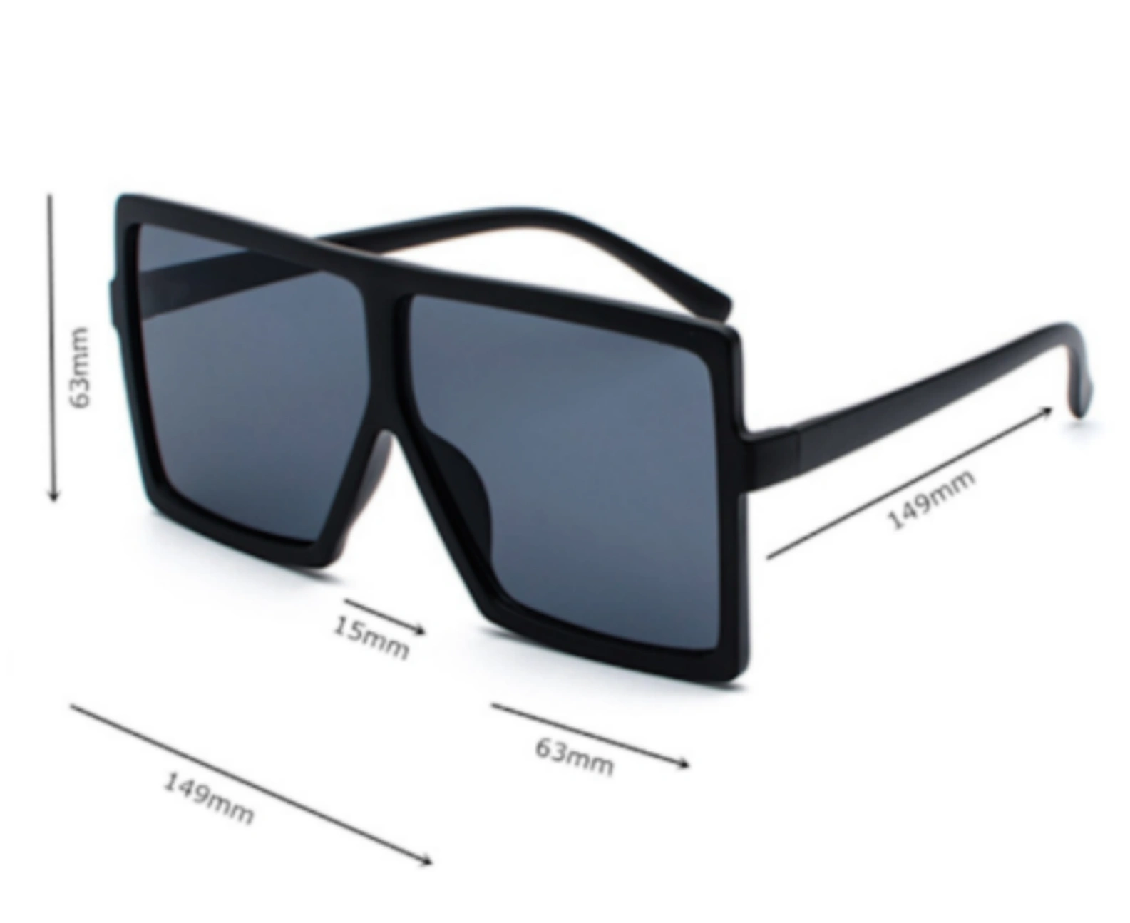 Women's Oversized Square Flat Top Sunglasses Large UV400 Fashion Shades view 3
