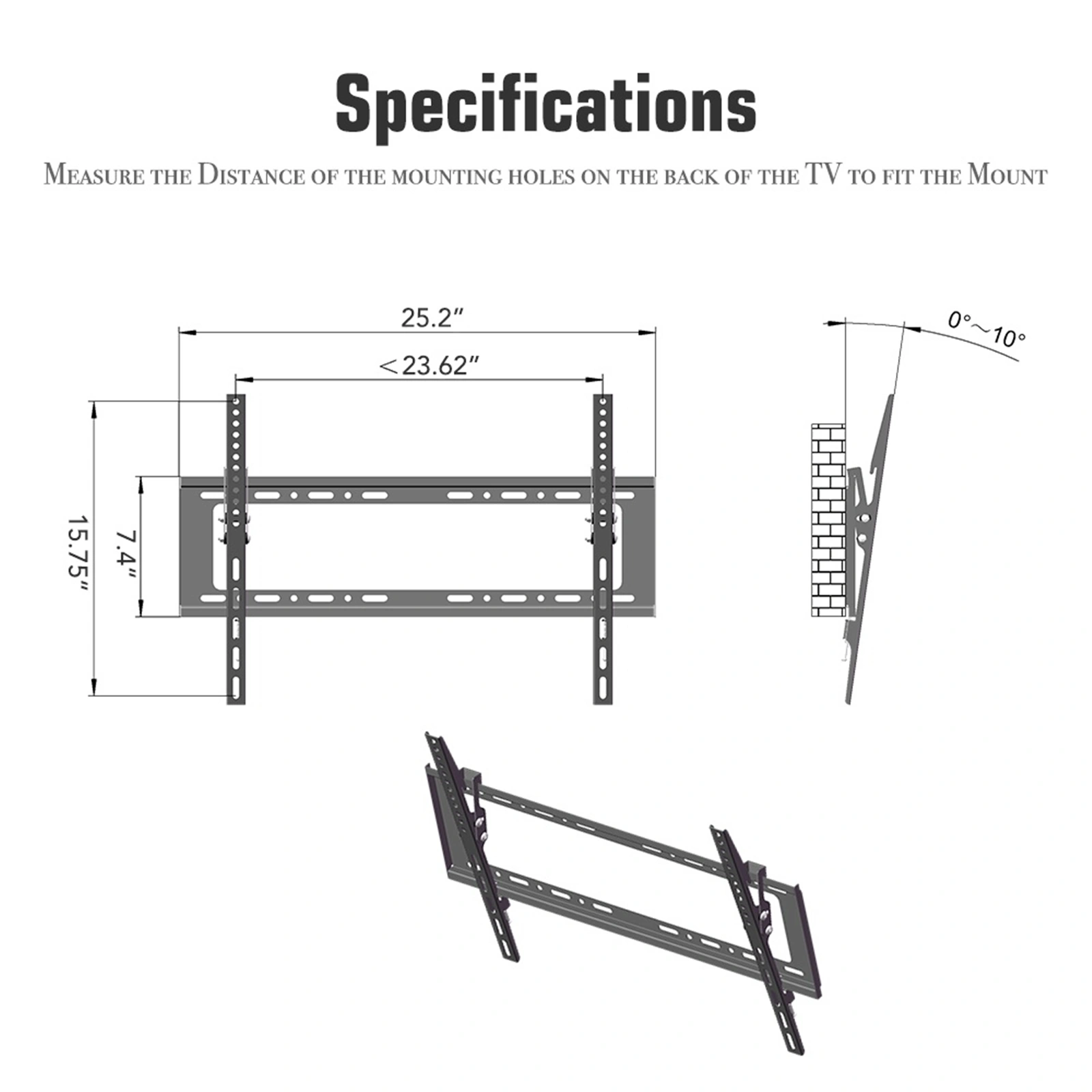 32-70" Wall Mount Bracket TV Stand TMW798 with Spirit Level view 13