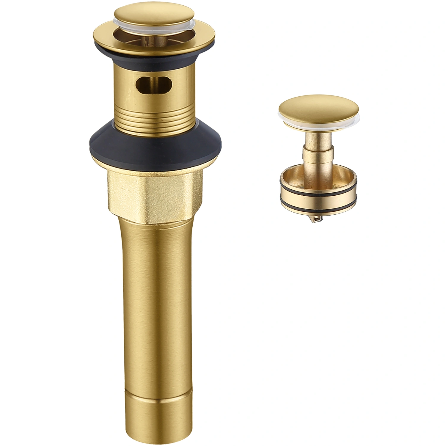 Bathroom Sink Drain Vanity Sink Drain with Strainer Basket Brushed Gold view 5