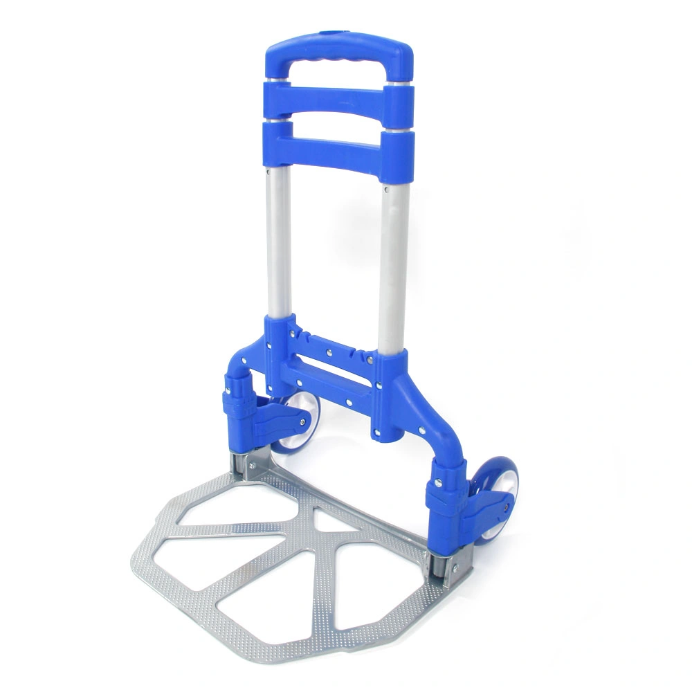 Portable Folding Collapsible Aluminum Cart Dolly Push Truck Trolley Blue view 13