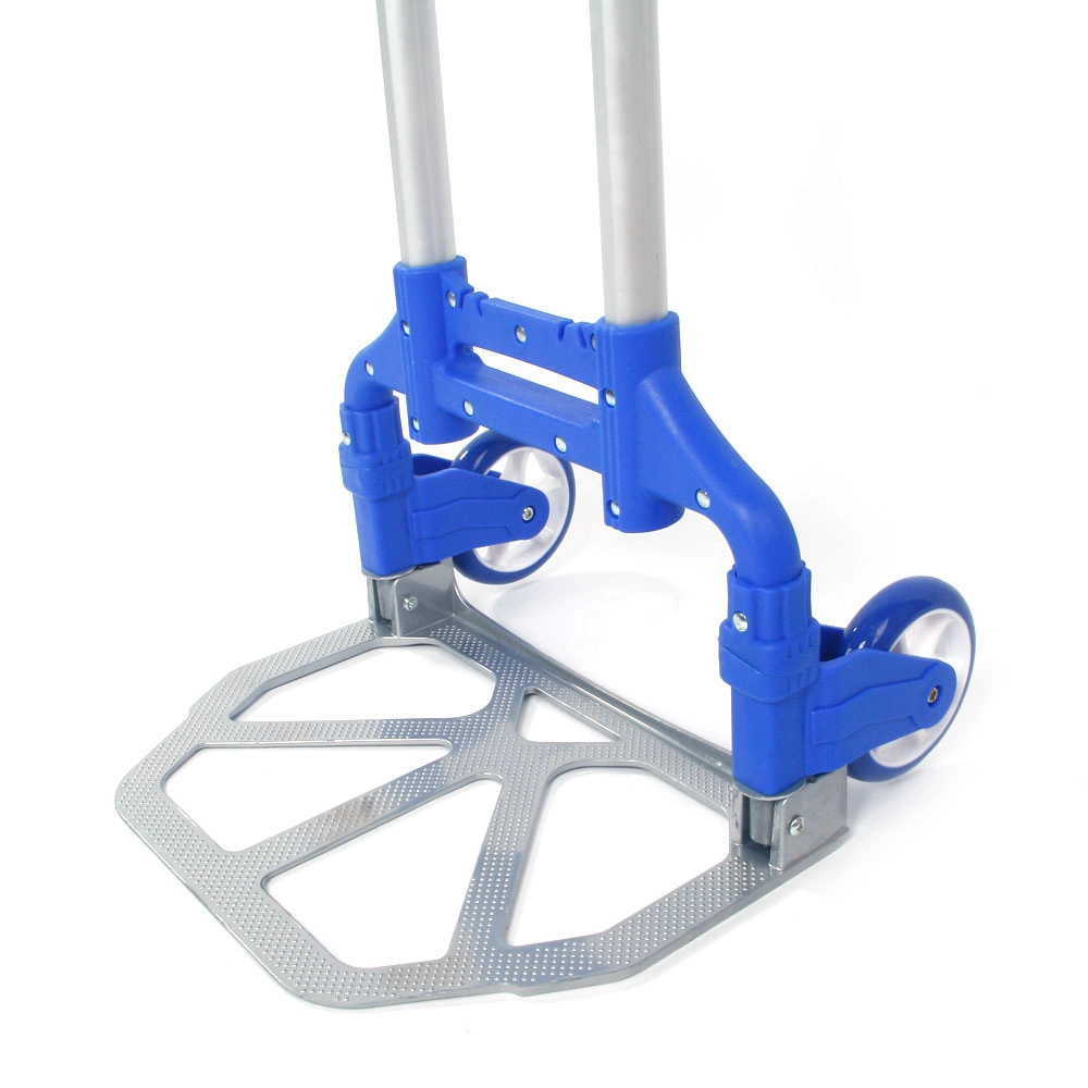 Portable Folding Collapsible Aluminum Cart Dolly Push Truck Trolley Blue view 5