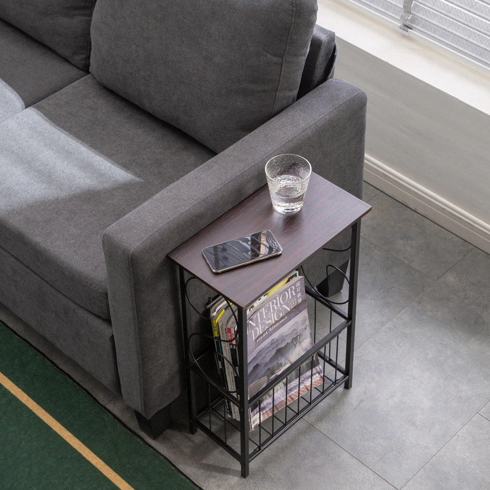 (37 x 20 x 55)cm Multifunctional Bathroom Table / Interior Side Table Tissue Magazine Rack Dark Brown view 21