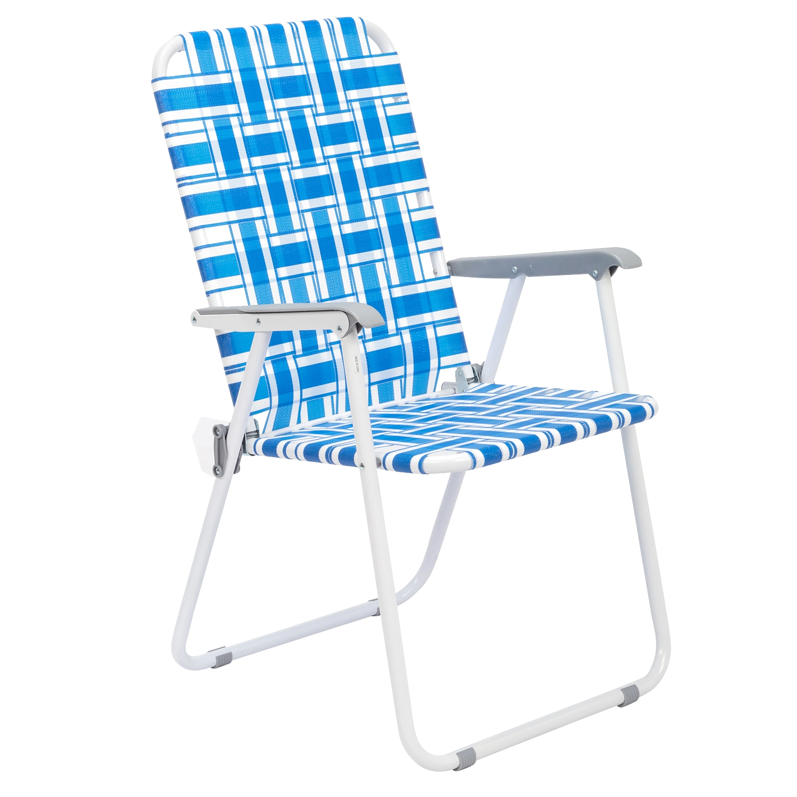 2pcs Folding Beach Chair, Heavy Duty Steel Frame PP Webbing, 120kg Load Capacity, Blue White Stripe Portable Beach Chair view 17