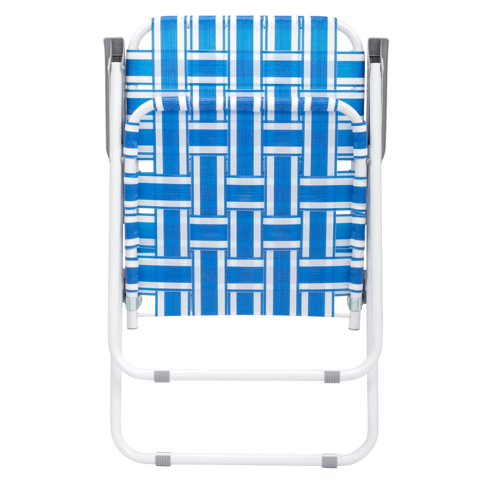2pcs Folding Beach Chair, Heavy Duty Steel Frame PP Webbing, 120kg Load Capacity, Blue White Stripe Portable Beach Chair view 18