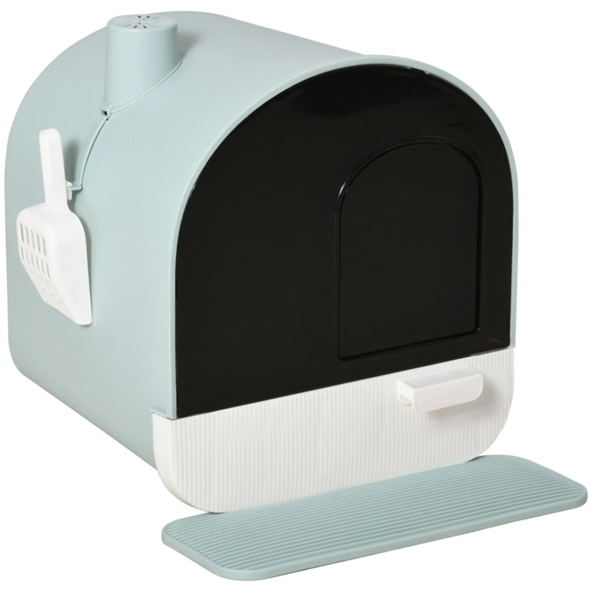 Fully Enclosed Cat Litter Box, Premium Hooded Litter Pan with Door, Low Entry Design for Cats of All Sizes view 3