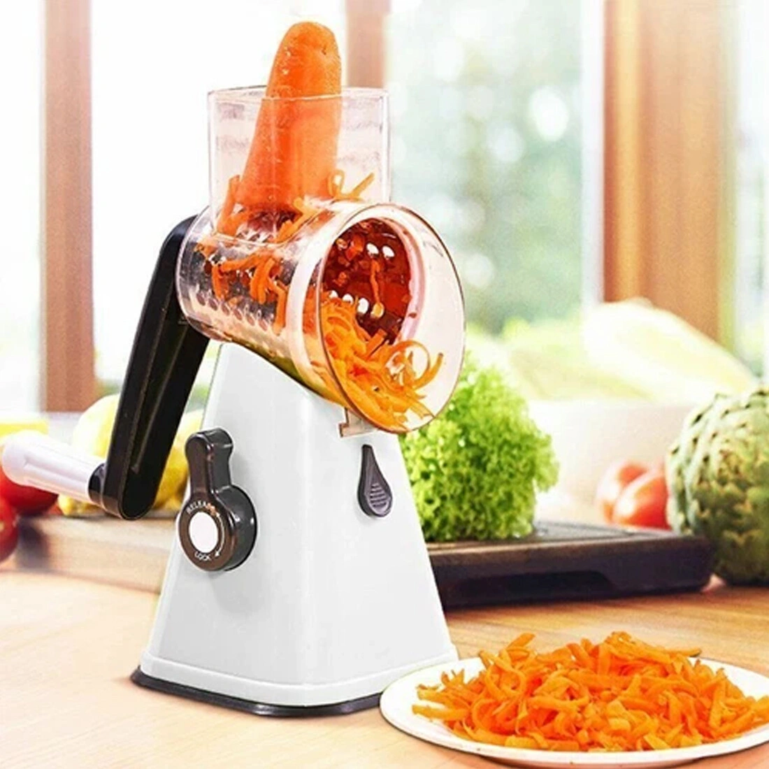 3-In-1 Rotary Food Slicer Chopper Cheese Grater Fruit Vegetable Shredder Cutter view 2