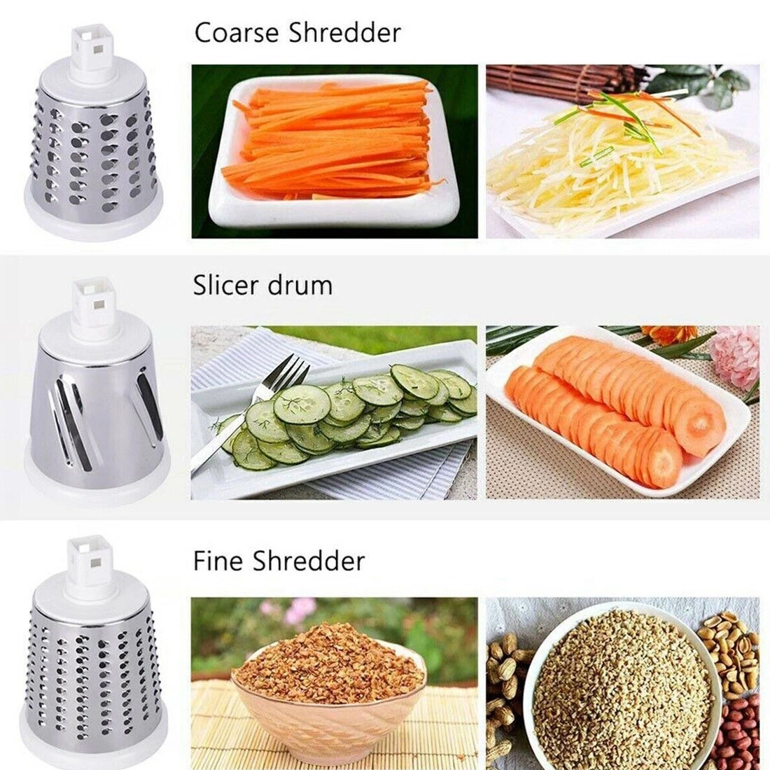3-In-1 Rotary Food Slicer Chopper Cheese Grater Fruit Vegetable Shredder Cutter view 4