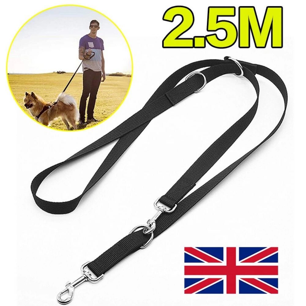 Dog Lead 8ft Adjustable Double ended Control Training Leash-Police Style NEW view 3