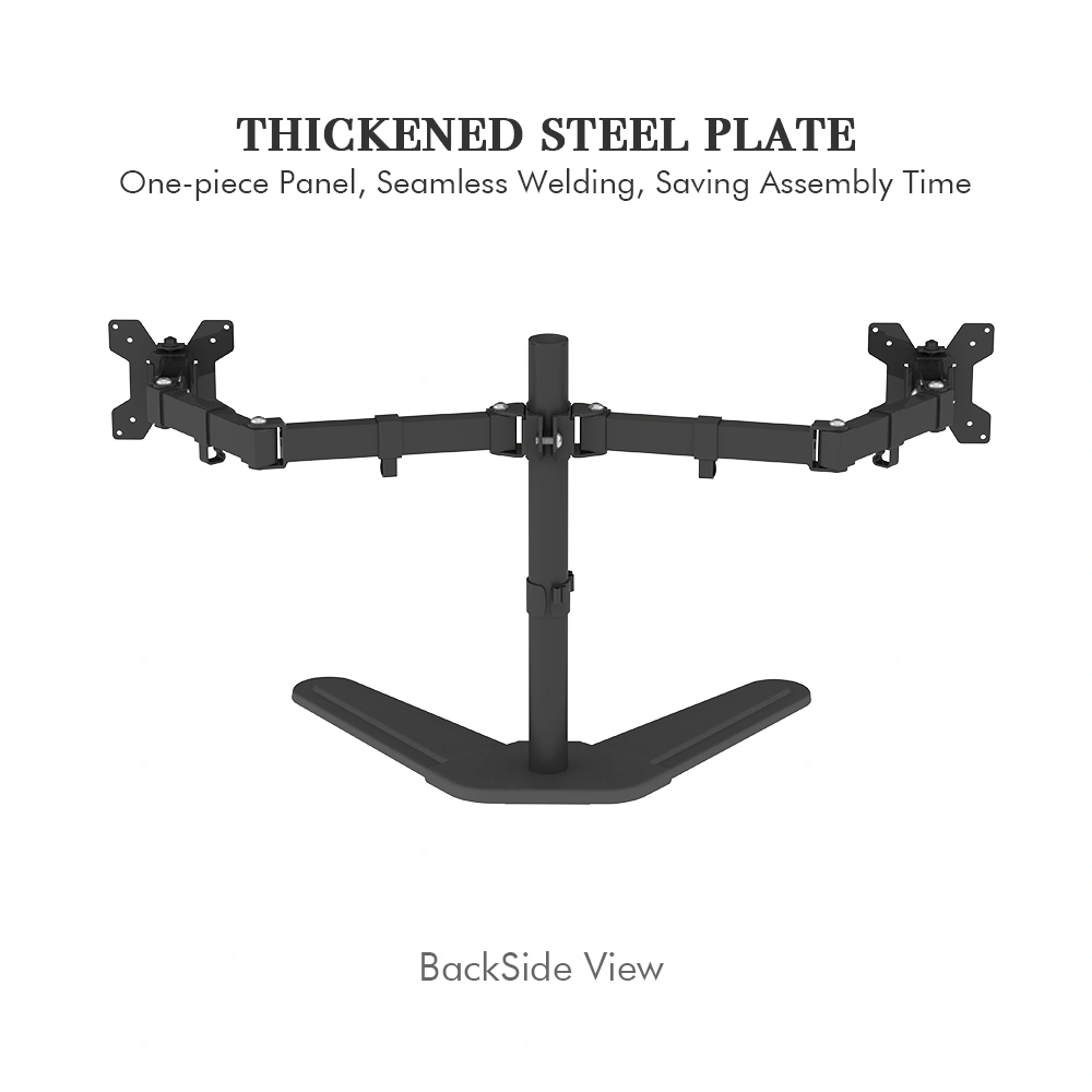 13-27 Inch Double Pendulum TV Stand TSDS-01, Large Base 8kg, VESA 100x100, 90° Tilt, 360° Rotation, 100-400mm Height Adjust view 2