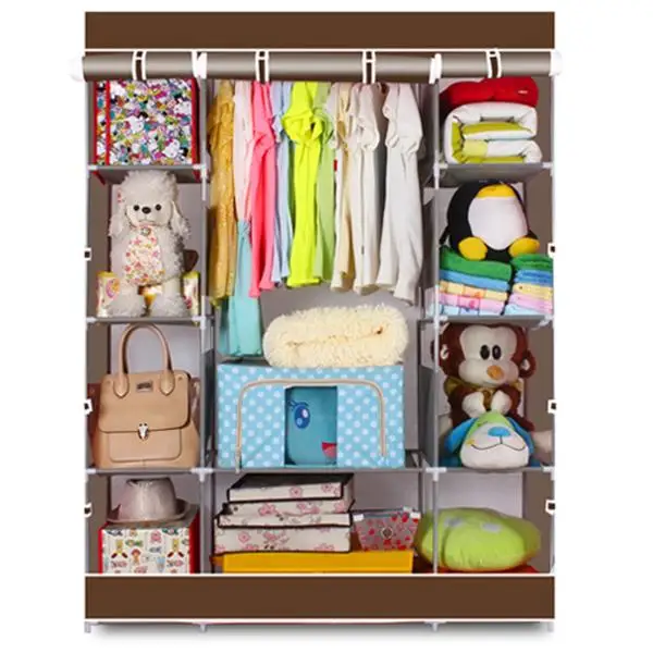 4-Layer 10 Lattices Non-Woven Fabric Wardrobe Coffee view 5