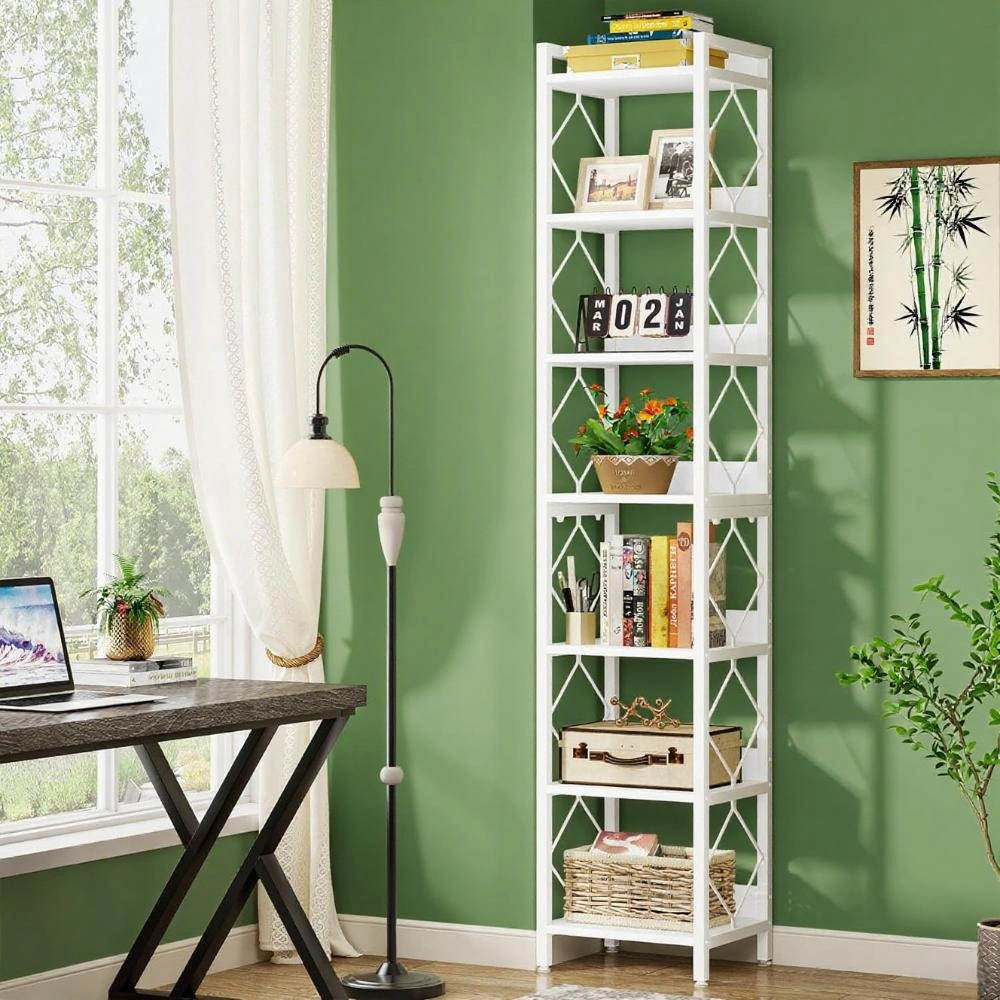 Modern Bookshelf Storage Cabinet, 5-Tier Open Bookcase Shelf Organizer for Living Room Bedroom Home Office, Easy Assembly Wooden Display Rack view 5