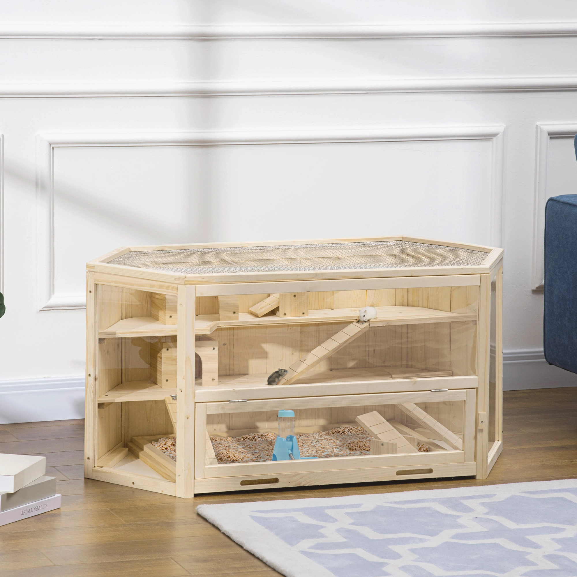 Hamster Cage Pet Cage with Accessories - Spacious Small Animal Habitat for Hamsters Guinea Pigs