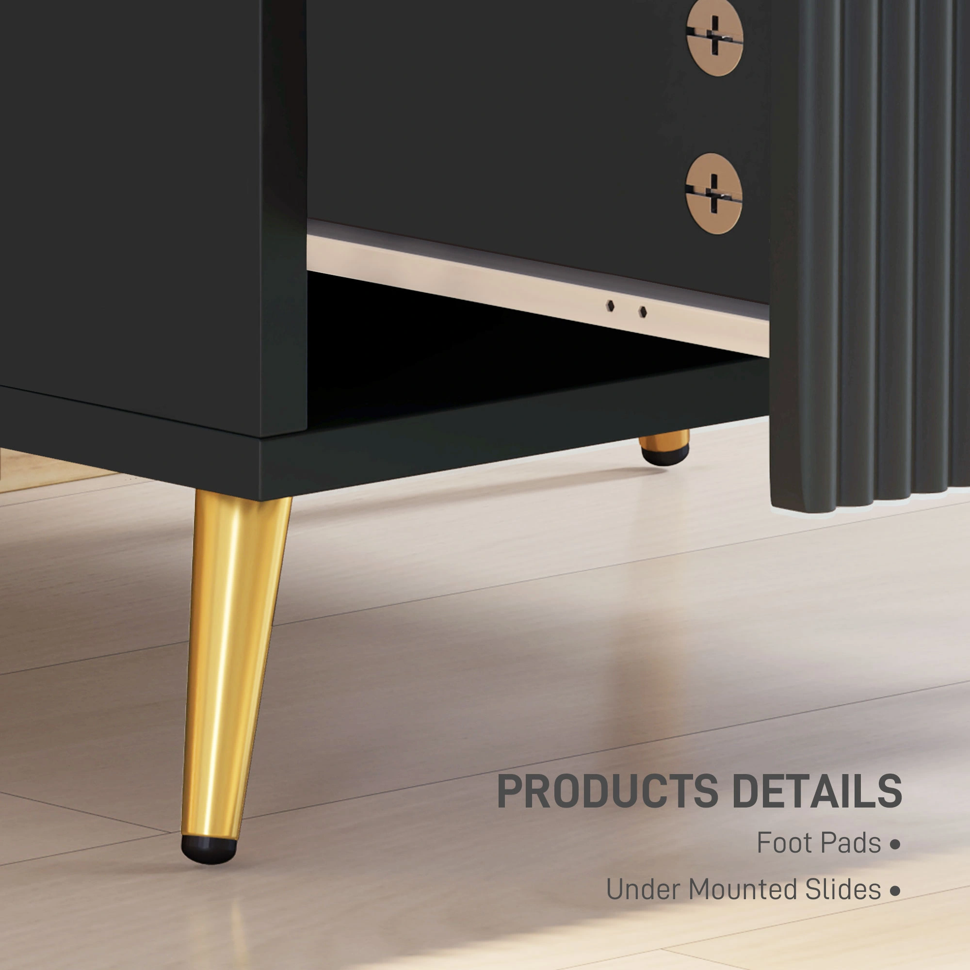 Set of 2 Modern Bedside Tables, Compact Nightstands with Storage Shelf for Bedroom, Living Room & Entryway view 3