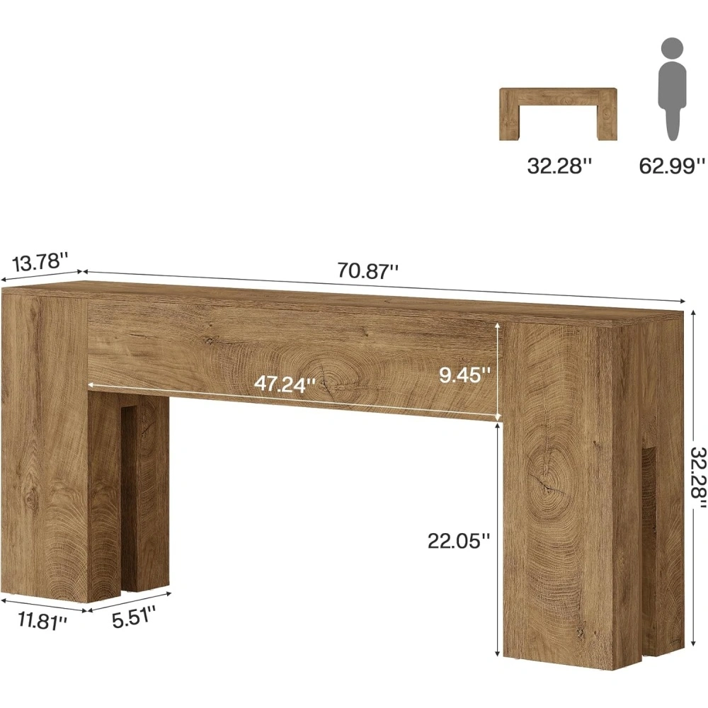 Modern Long Console Table for Living Room Entryway Hallway Sofa Table with Slim Profile Storage Shelf view 2