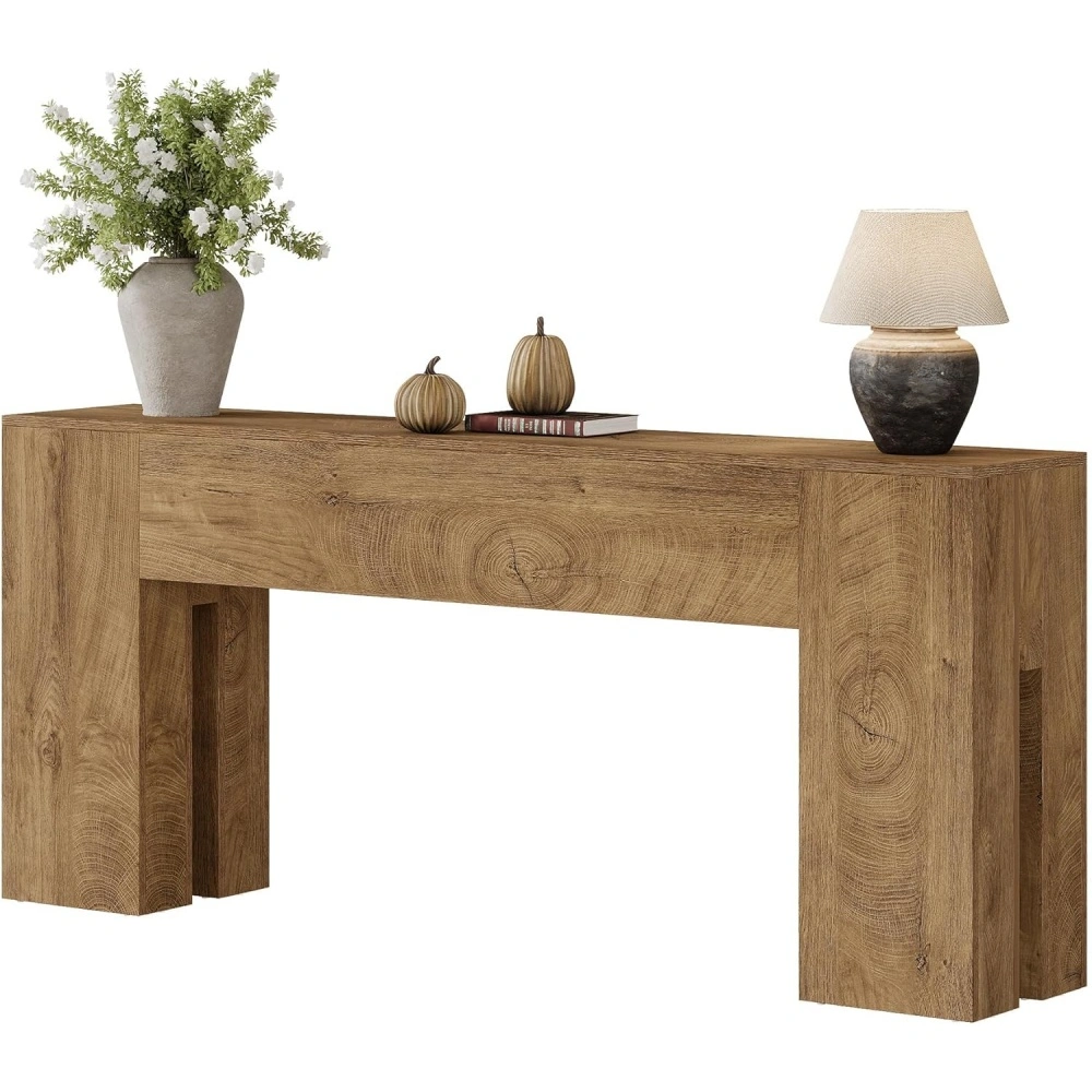 Modern Long Console Table for Living Room Entryway Hallway Sofa Table with Slim Profile Storage Shelf view 3