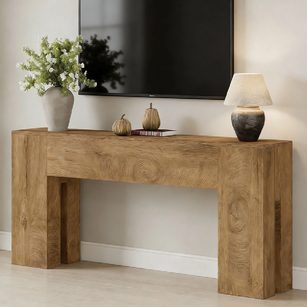 Modern Long Console Table for Living Room Entryway Hallway Sofa Table with Slim Profile Storage Shelf view 4