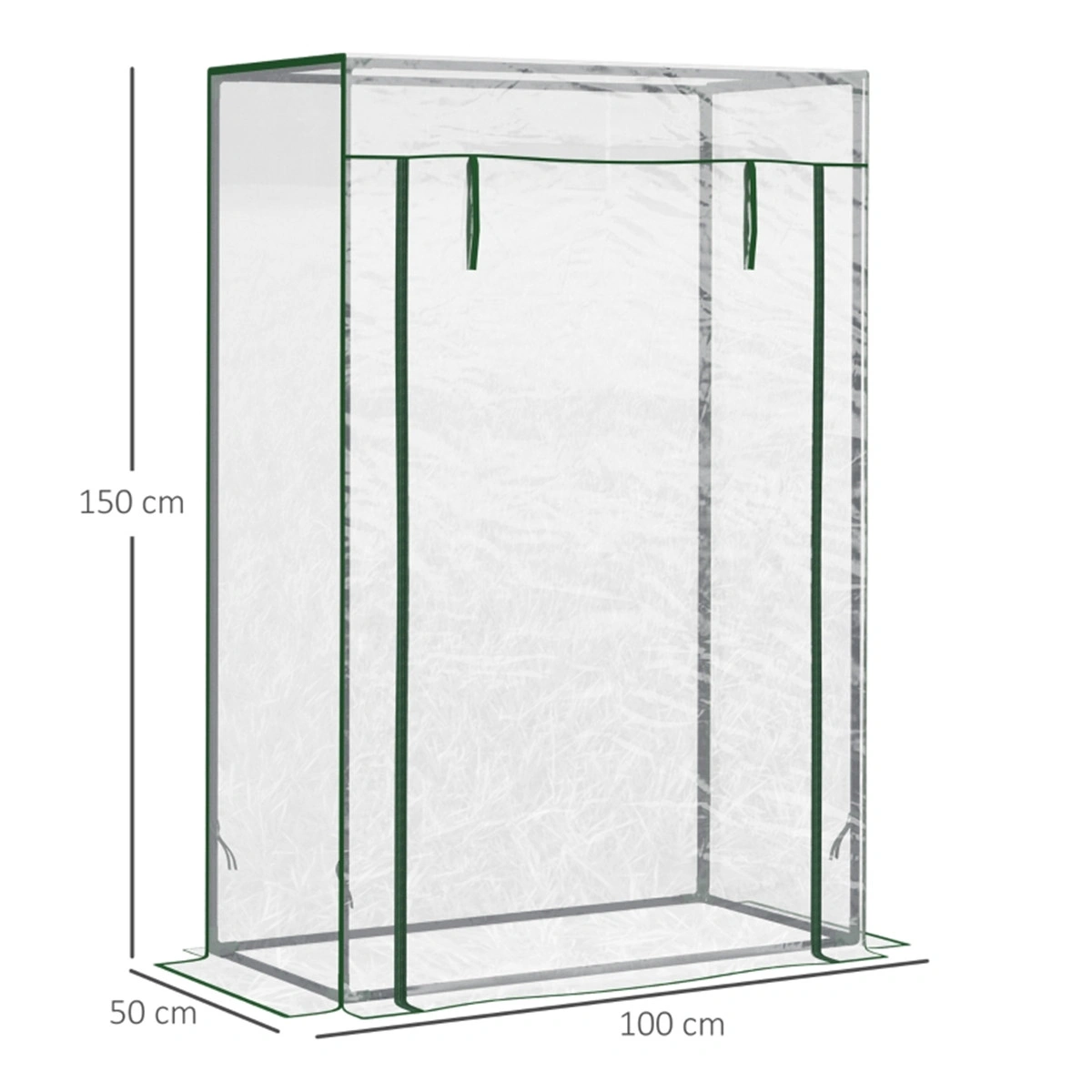 Mini Walk-In Greenhouse Portable Garden Plant Growing House Tent with Zippered Door PVC Cover view 3