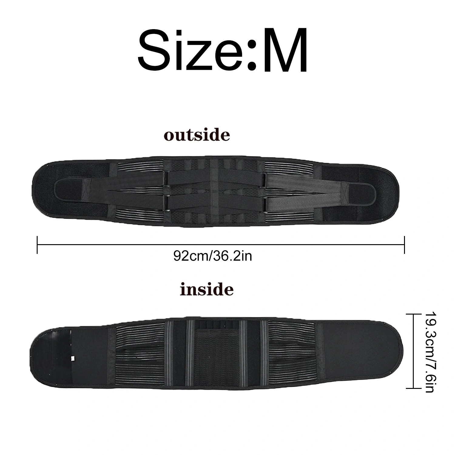 Adjustable Lower Back Brace Lumbar Support Waist Belt for Men Women Pain Relief M Size US Logistics USPS TKE Only Self-Pickup view 2
