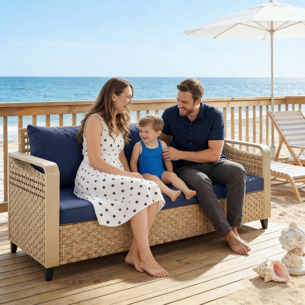 Wicker Rattan Sofa Set Outdoor Garden Furniture Loveseat Couch