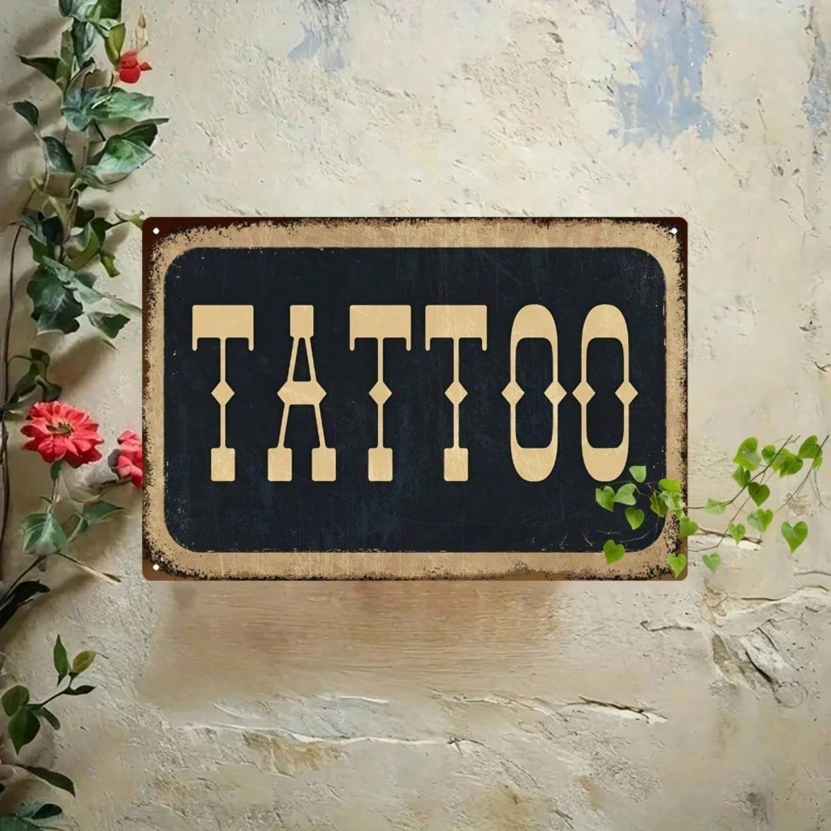 Retro Tattoo Metal Sign 8x12 Inch - Vintage Tin Wall Art, Rustic Flat Iron Plaque Home Bar Man Cave Garage Decor view 5