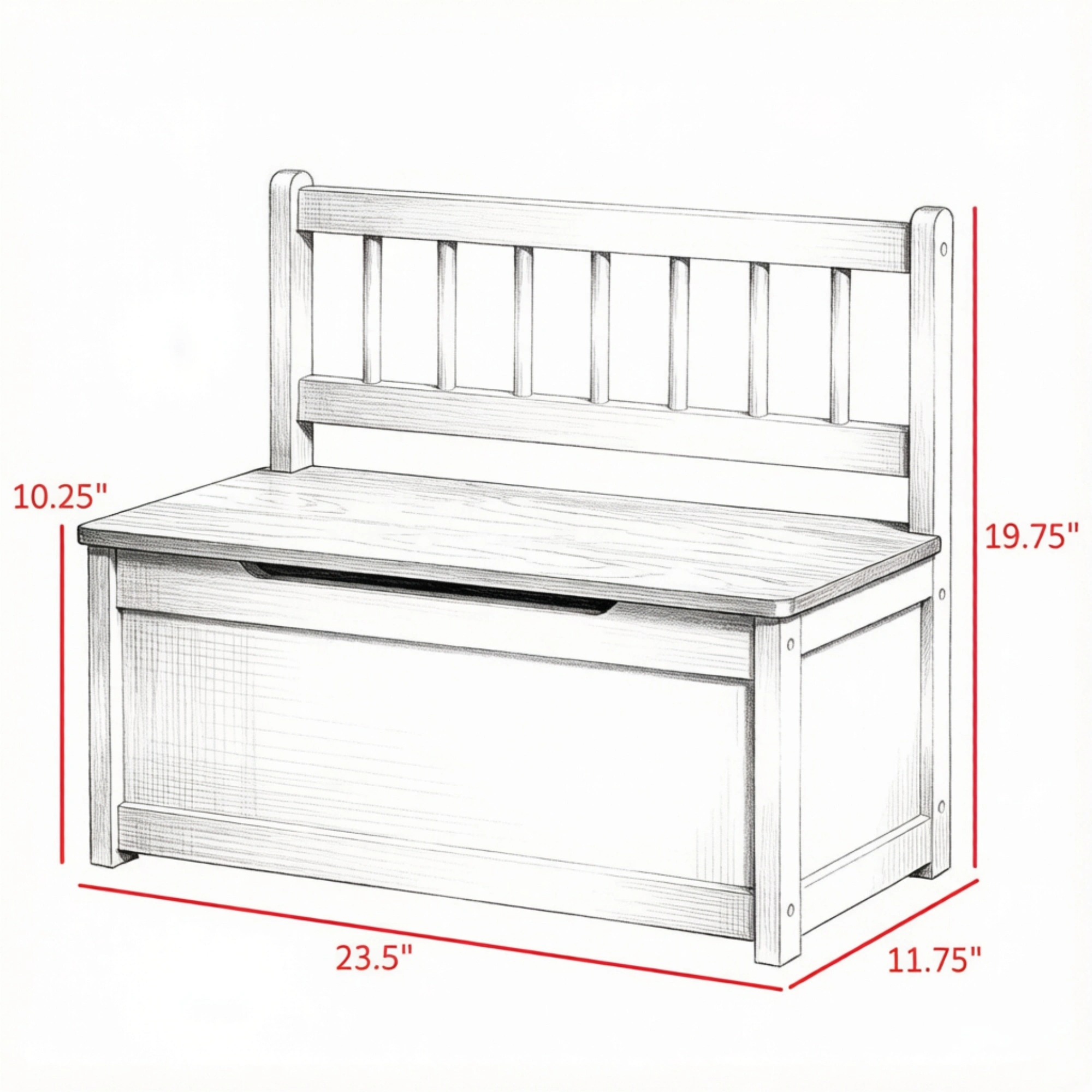 White Wooden Toy Organizer Chest with Seat Bench, 2-in-1 Storage Box, Safety Pneumatic Lift, Cube Cabinet view 3