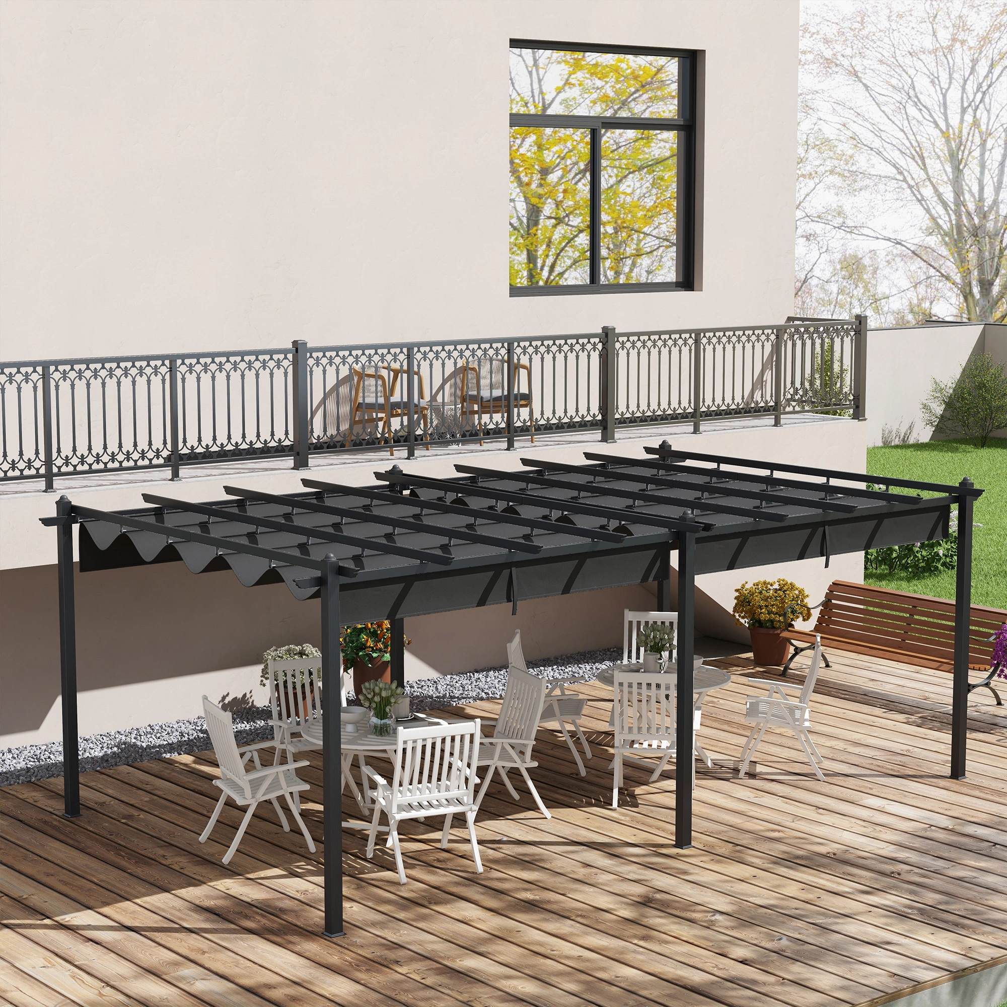 Gazebo Pergola 10x10 ft Instant Pop-Up Canopy with Ventilated Hardtop Roof, Calming Gray, Steel Frame Garden Gazebo for Outdoor Patio Use