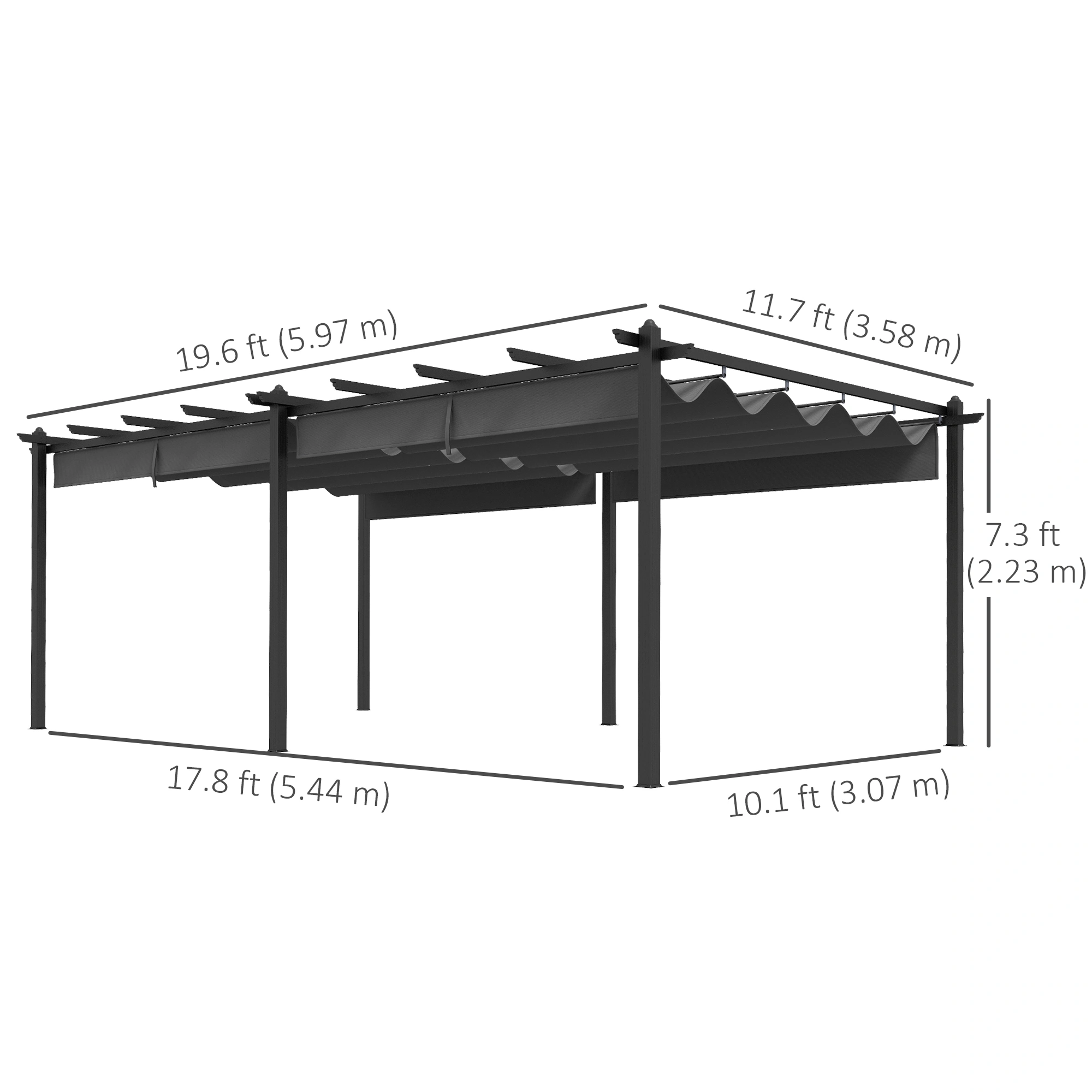 Gazebo Pergola 10x10 ft Instant Pop-Up Canopy with Ventilated Hardtop Roof, Calming Gray, Steel Frame Garden Gazebo for Outdoor Patio Use view 2