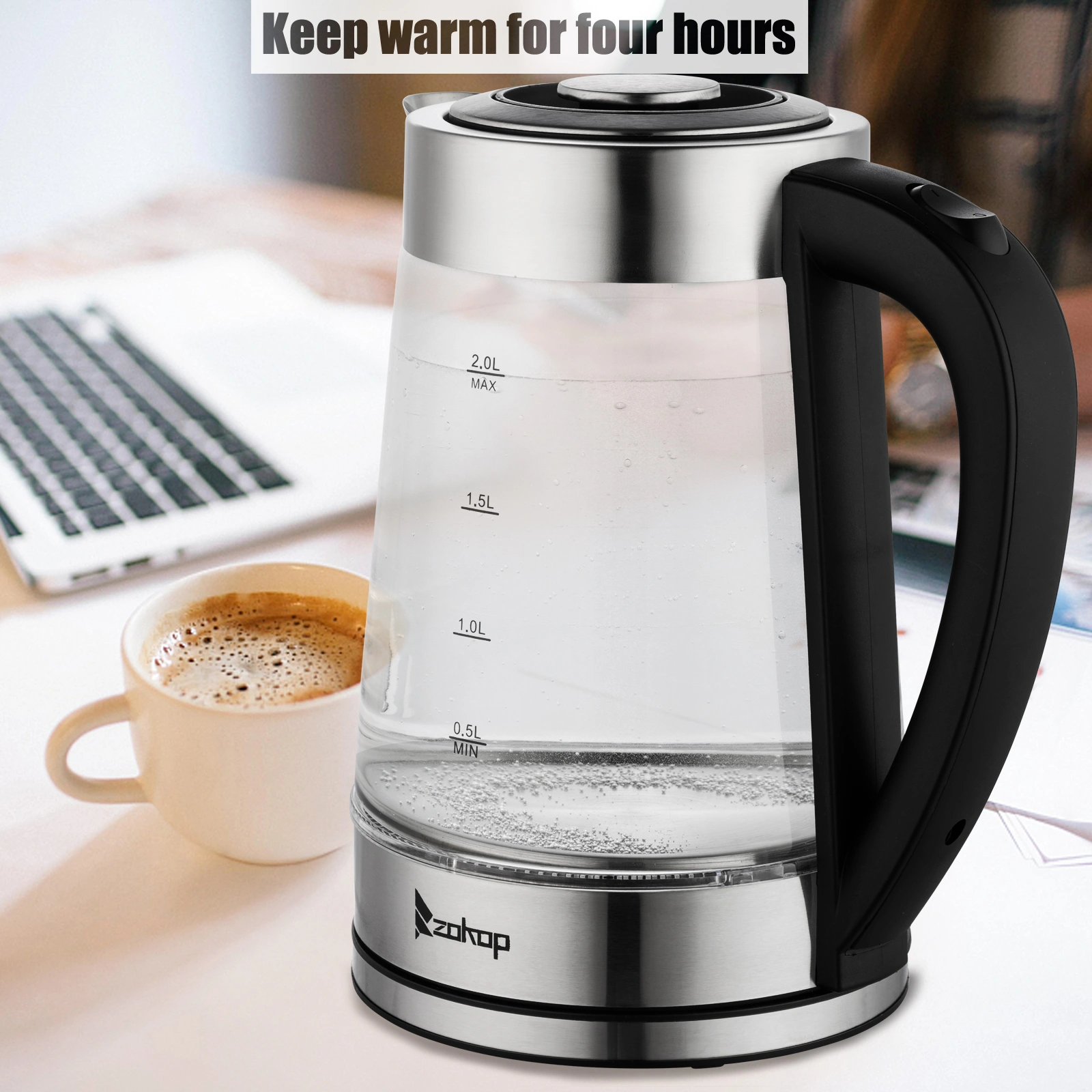 HD-250 220V 2000W 2L Blue Glass Electric Kettle view 25