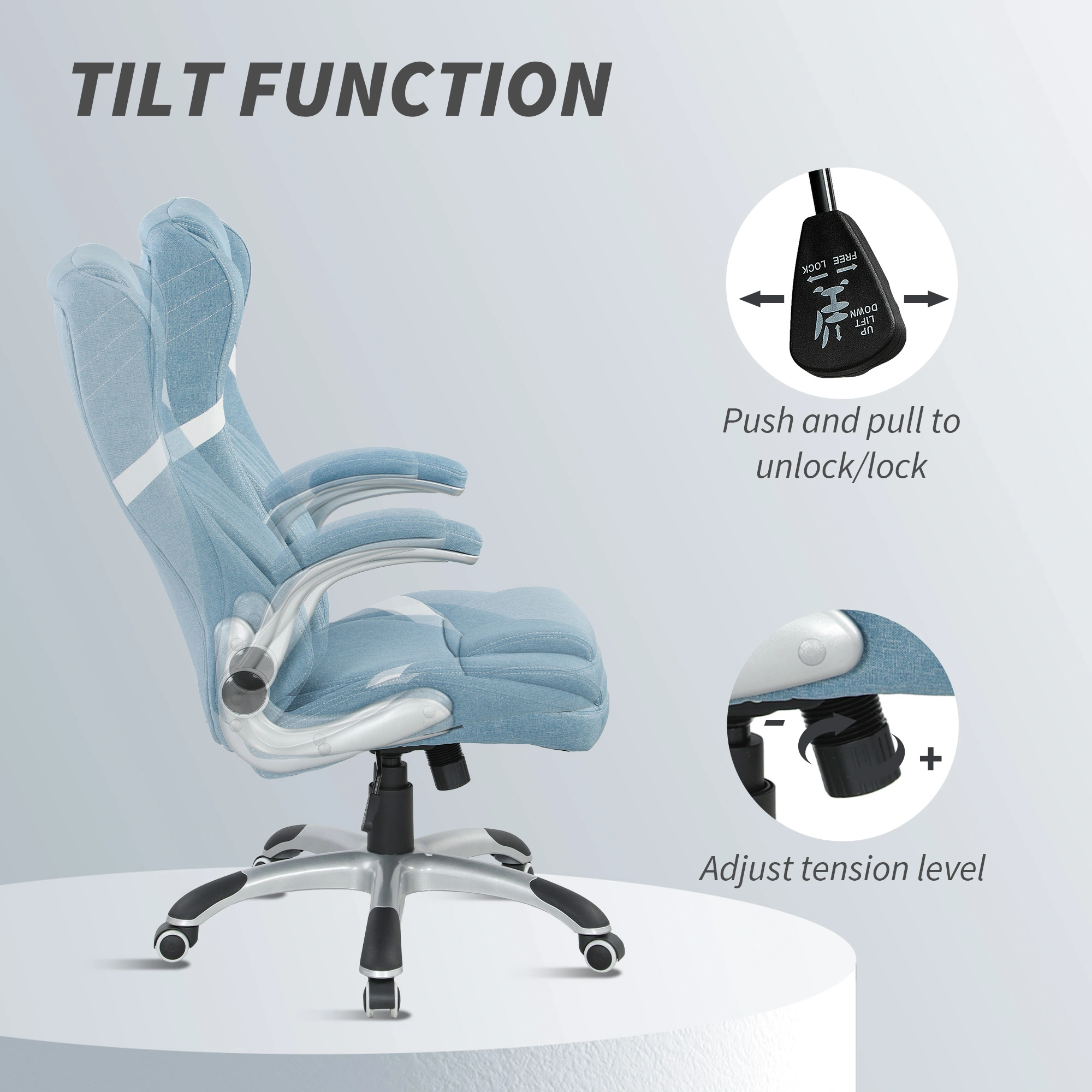 Premium Ergonomic Office Chair with Massage Feature - Adjustable Height Swivel Task Chair for Home & Office Use view 5