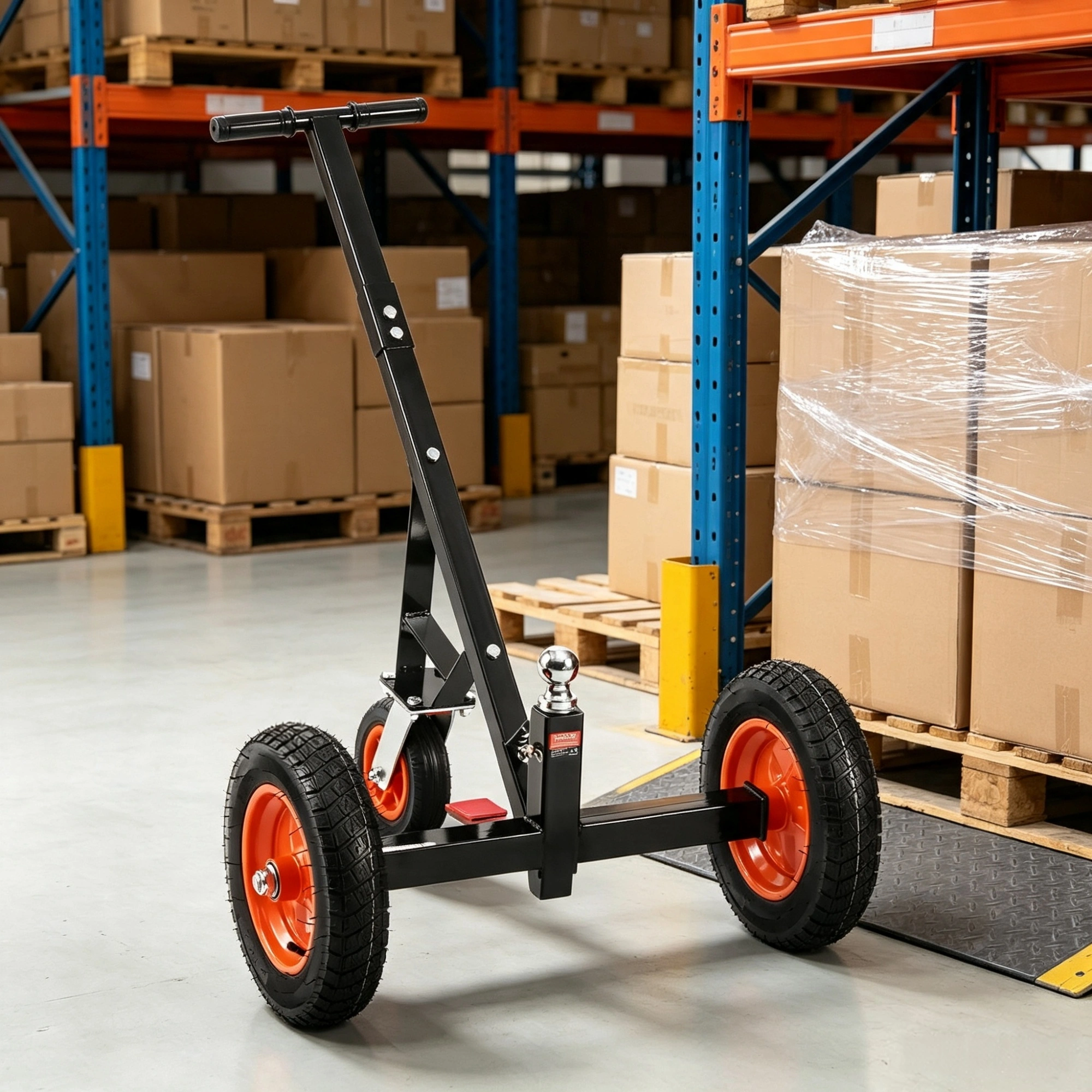 Trailer Dolly 1000 lbs Tongue Weight Capacity, Carbon Steel Trailer Mover with 2" Ball & 14" Pneumatic Tires, Portable Tow Dolly for RV view 4
