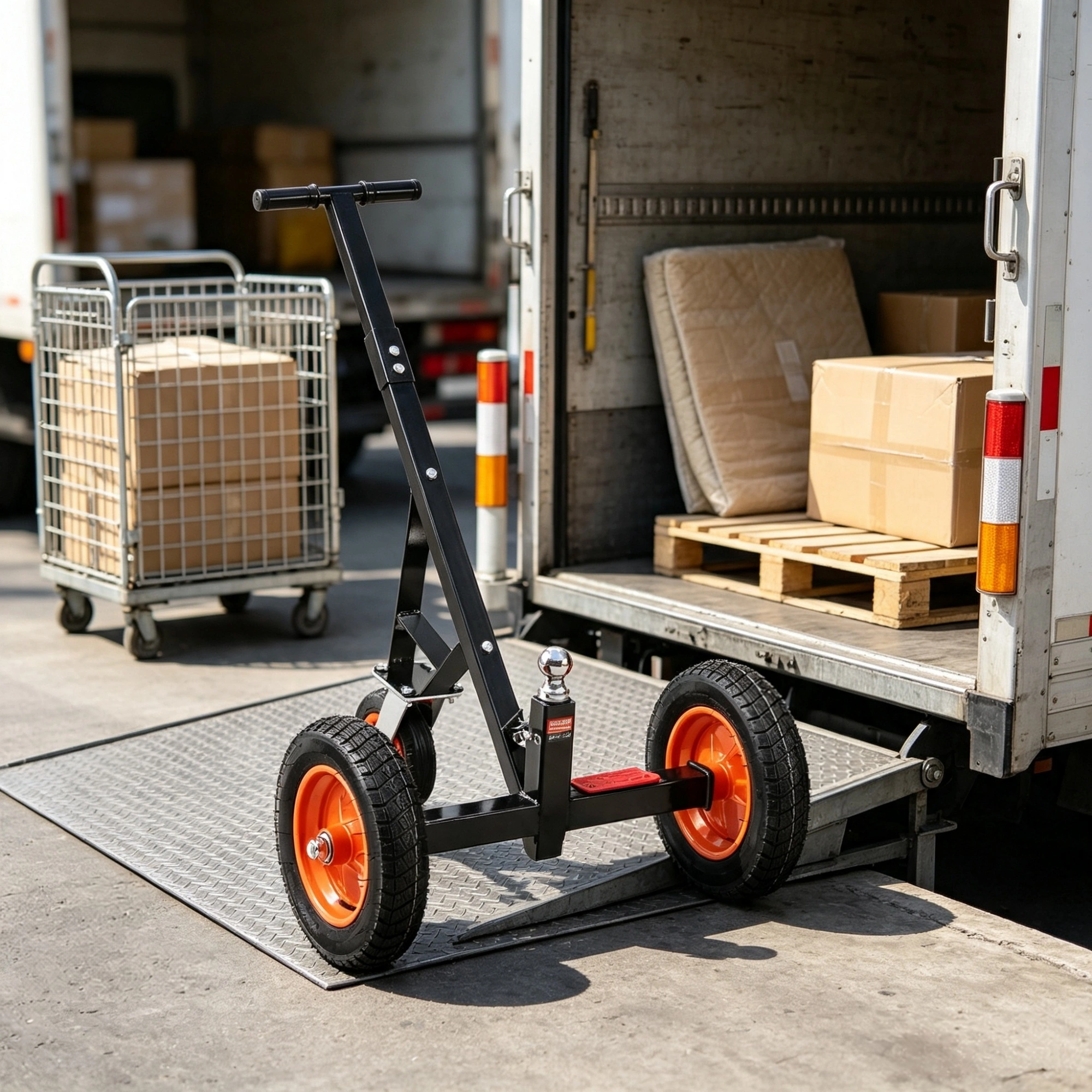 Trailer Dolly 1000 lbs Tongue Weight Capacity, Carbon Steel Trailer Mover with 2" Ball & 14" Pneumatic Tires, Portable Tow Dolly for RV view 5