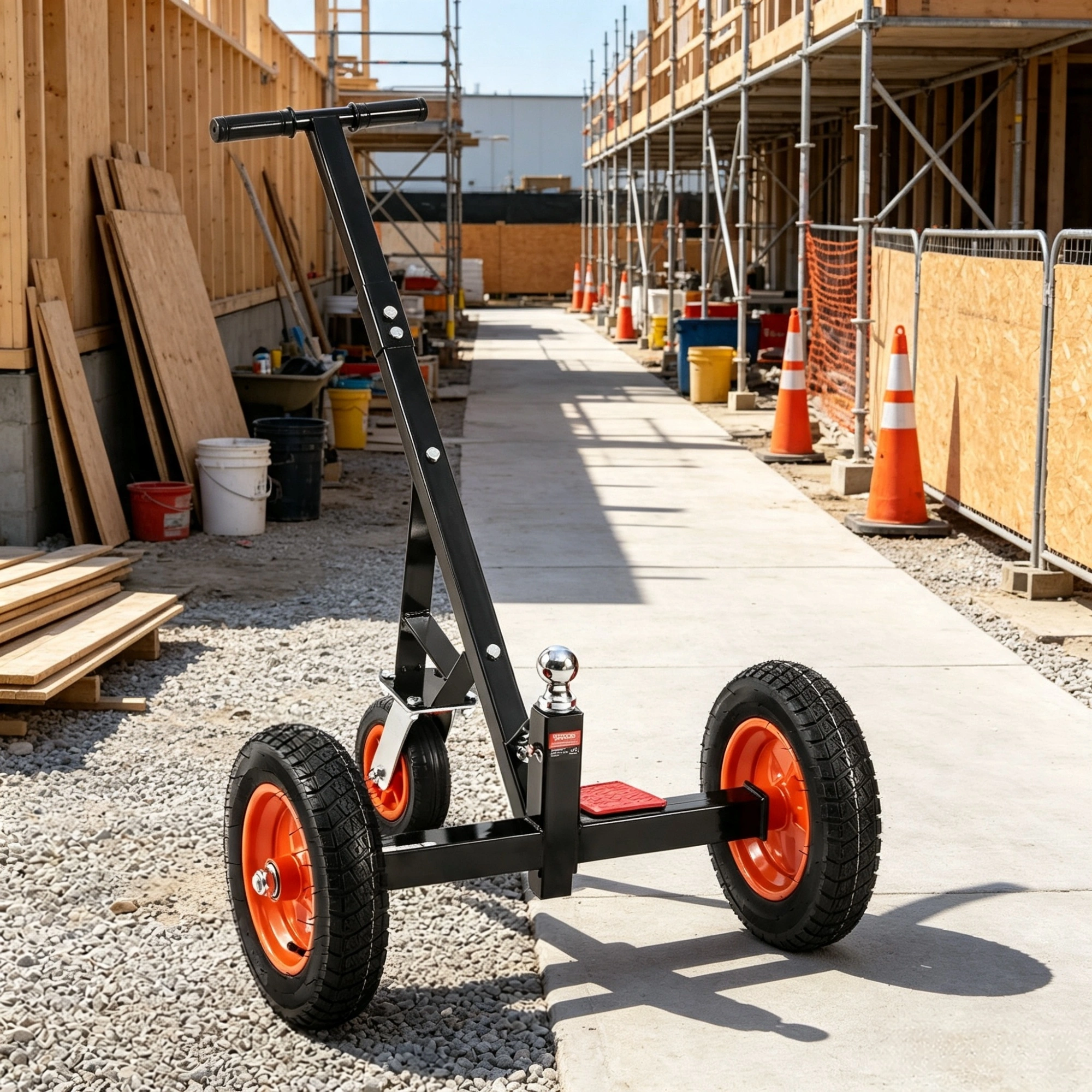 Trailer Dolly 1000 lbs Tongue Weight Capacity, Carbon Steel Trailer Mover with 2" Ball & 14" Pneumatic Tires, Portable Tow Dolly for RV view 6