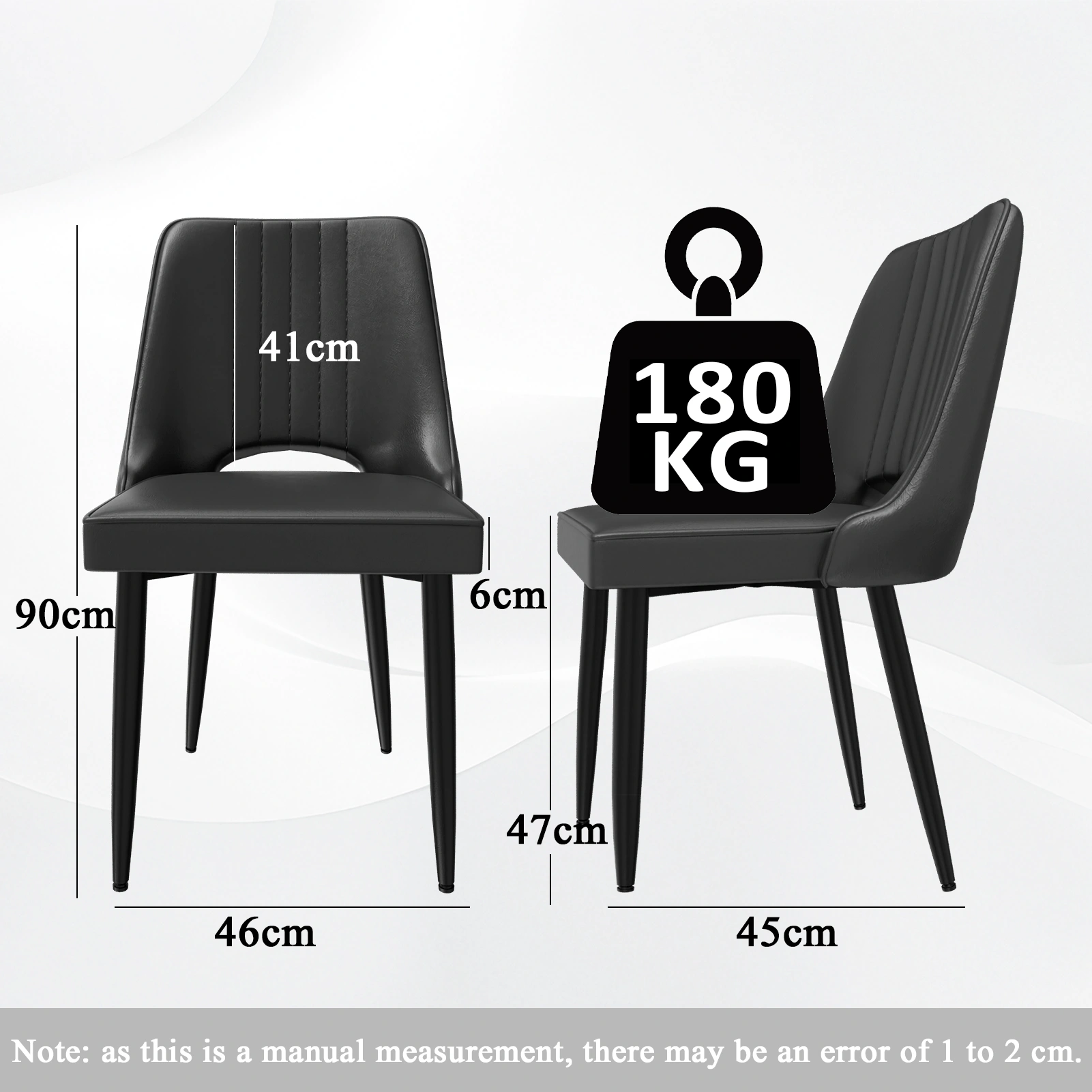 Scandinavian Faux Leather Dining Chairs, High Back Cut-Out Modern Kitchen Chair, Living Room view 2