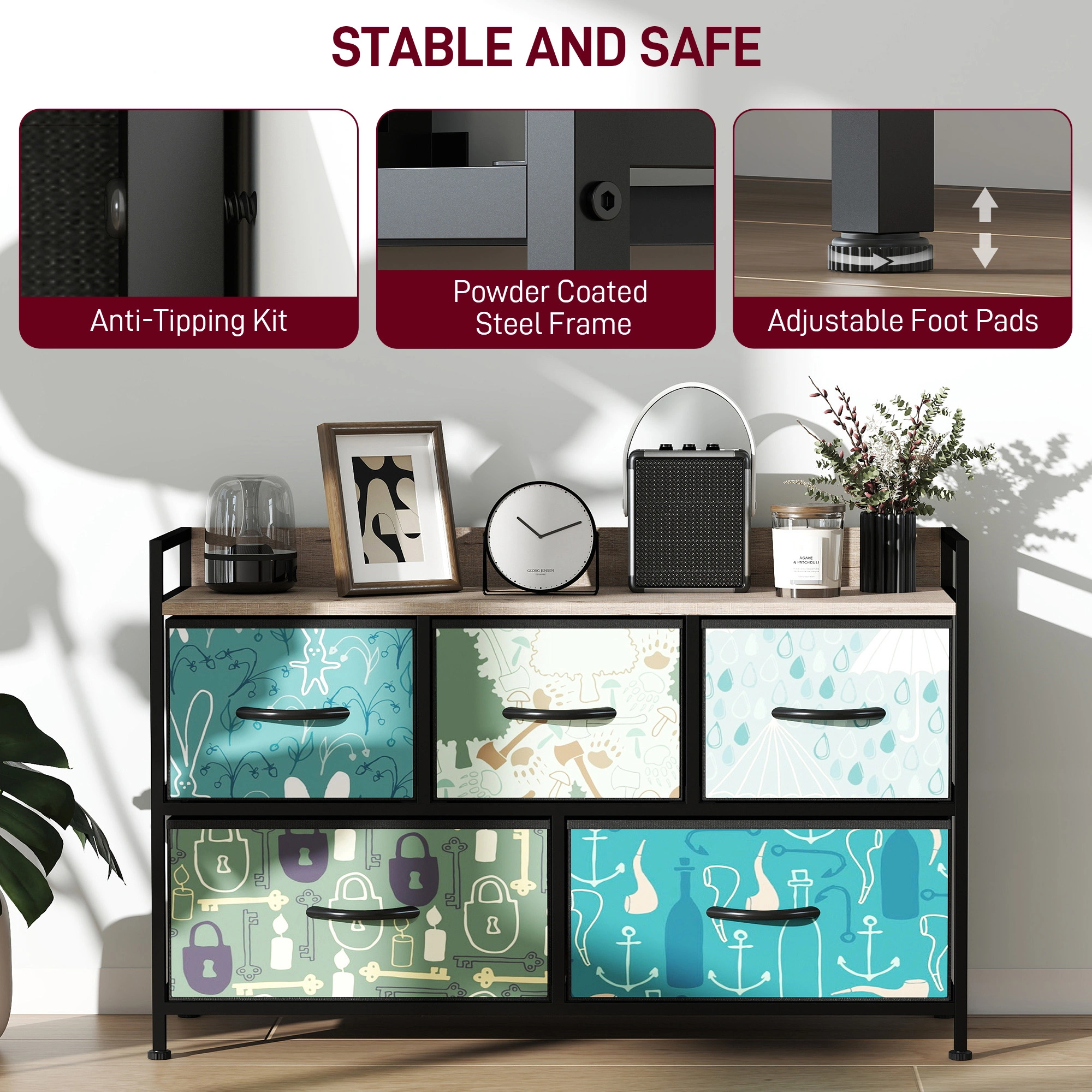 Kitchen Storage Cabinet, Tall Utility Cupboard with Adjustable Shelves - Freestanding Pantry with Doors for Home Office, Laundry Room view 5