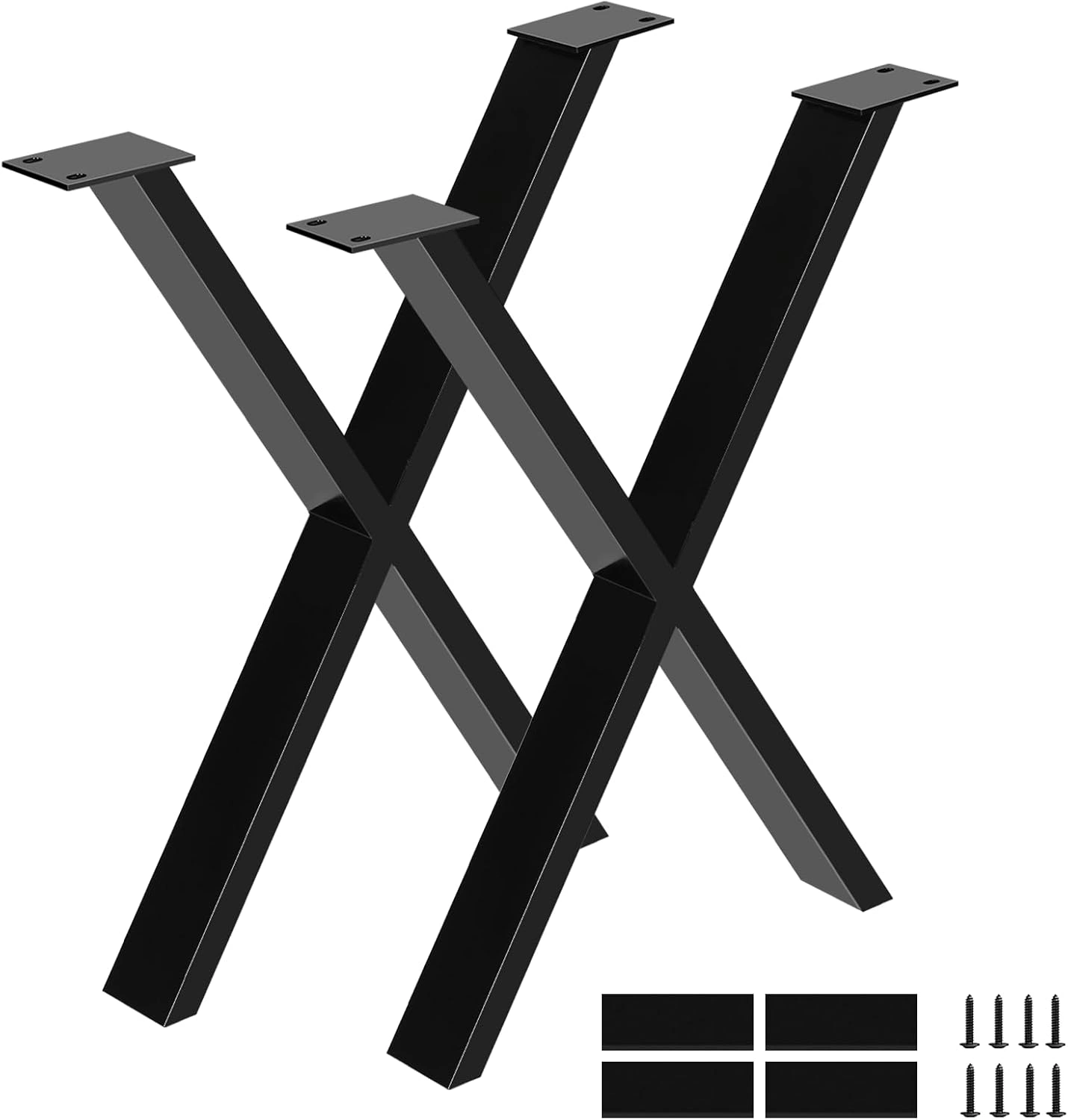 Metal Table Legs 76cm X Shape Table Frame DIY, Metal Furniture Legs for Dining Conference Coffee Table, Two-Piece