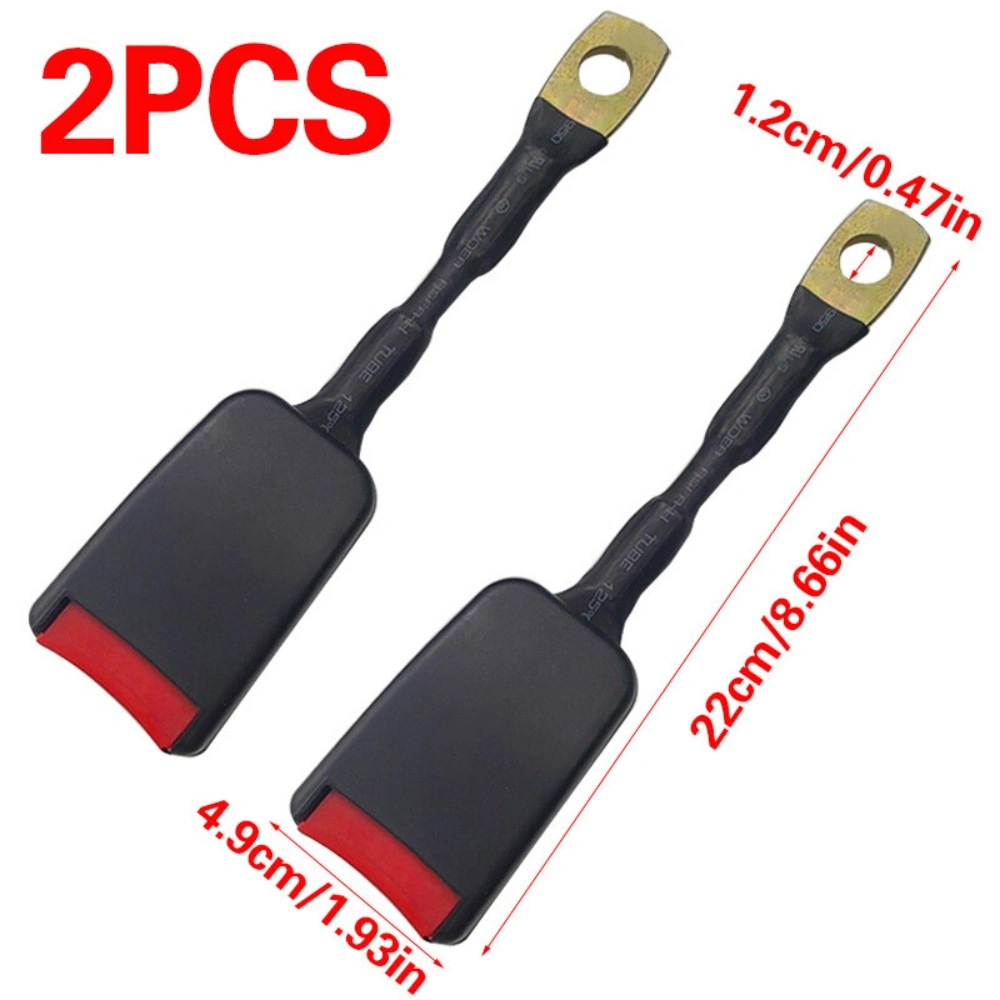 2X 22cm Wire Rope Seat Belt Buckle End Receiver Replacement, Universal Fit Stalk Connector view 4