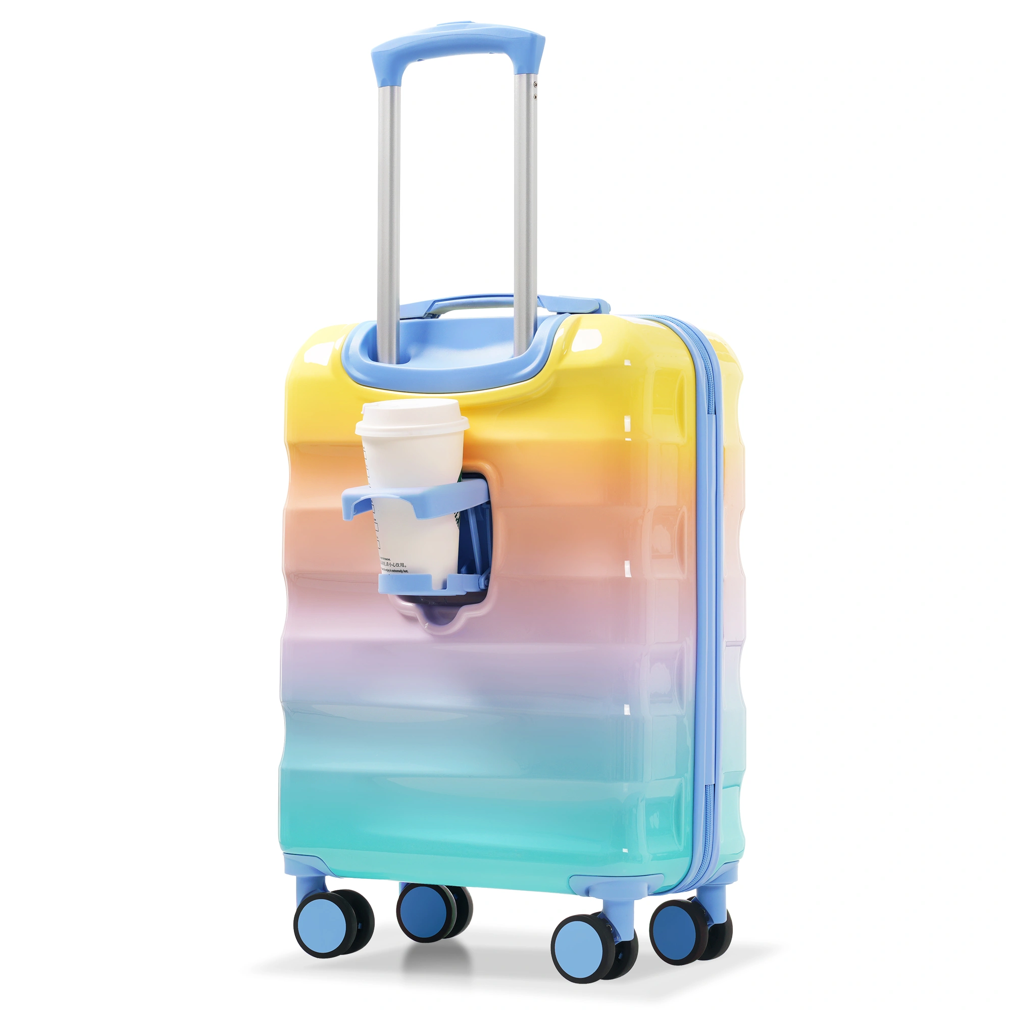 Hardshell Carry-on Luggage 2 Piece Set, 20" Spinner Suitcase with Cup Holder, Lightweight Glossy Travel Bag, TSA Lock, Airline Approved, 4-Wheel Rolling Suitcases for Men & Women view 12