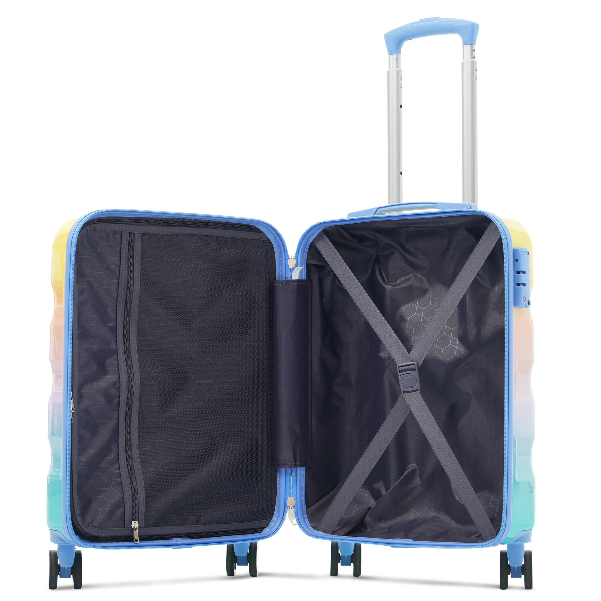 Hardshell Carry-on Luggage 2 Piece Set, 20" Spinner Suitcase with Cup Holder, Lightweight Glossy Travel Bag, TSA Lock, Airline Approved, 4-Wheel Rolling Suitcases for Men & Women view 13