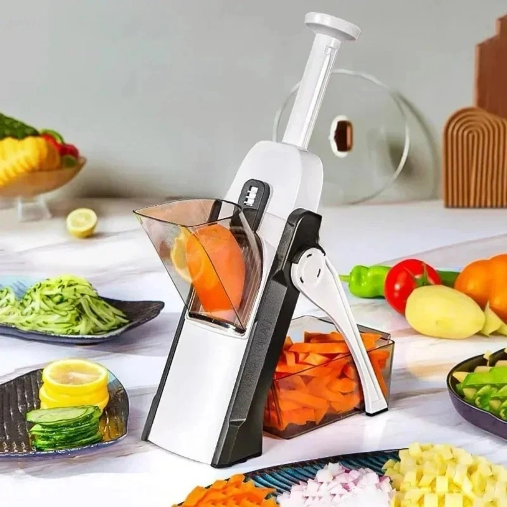 Kitchen Vegetable Chopper, Manual Multi-Function Salad Slicer, Potato Cutter, Cheese Grater & French Fry Tool view 2