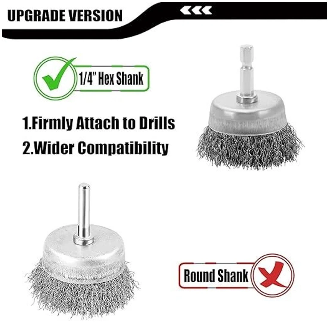 13 Pcs Wire Brush for Drill, 1/4 Inch Wire Wheel Brush Cup Set, Steel Cup Brushes for Metal Cleaning & Rust Removal view 3