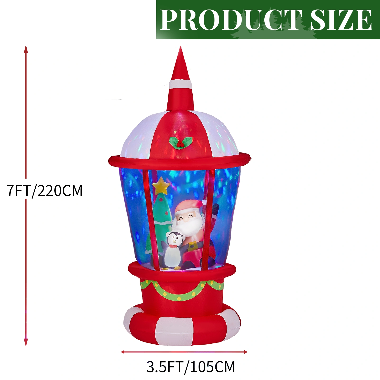 3FT Lighted Christmas Inflatable Lighthouse Decoration, Santa & Penguin Blow Up Yard Decor, Built-in LED Lights for Lawn Garden Party view 6