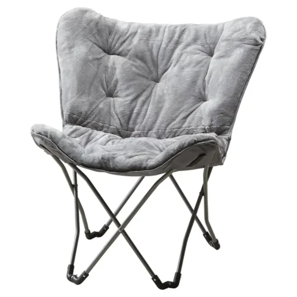 Faux Fur Butterfly Chair for Kids and Teens, Gray
