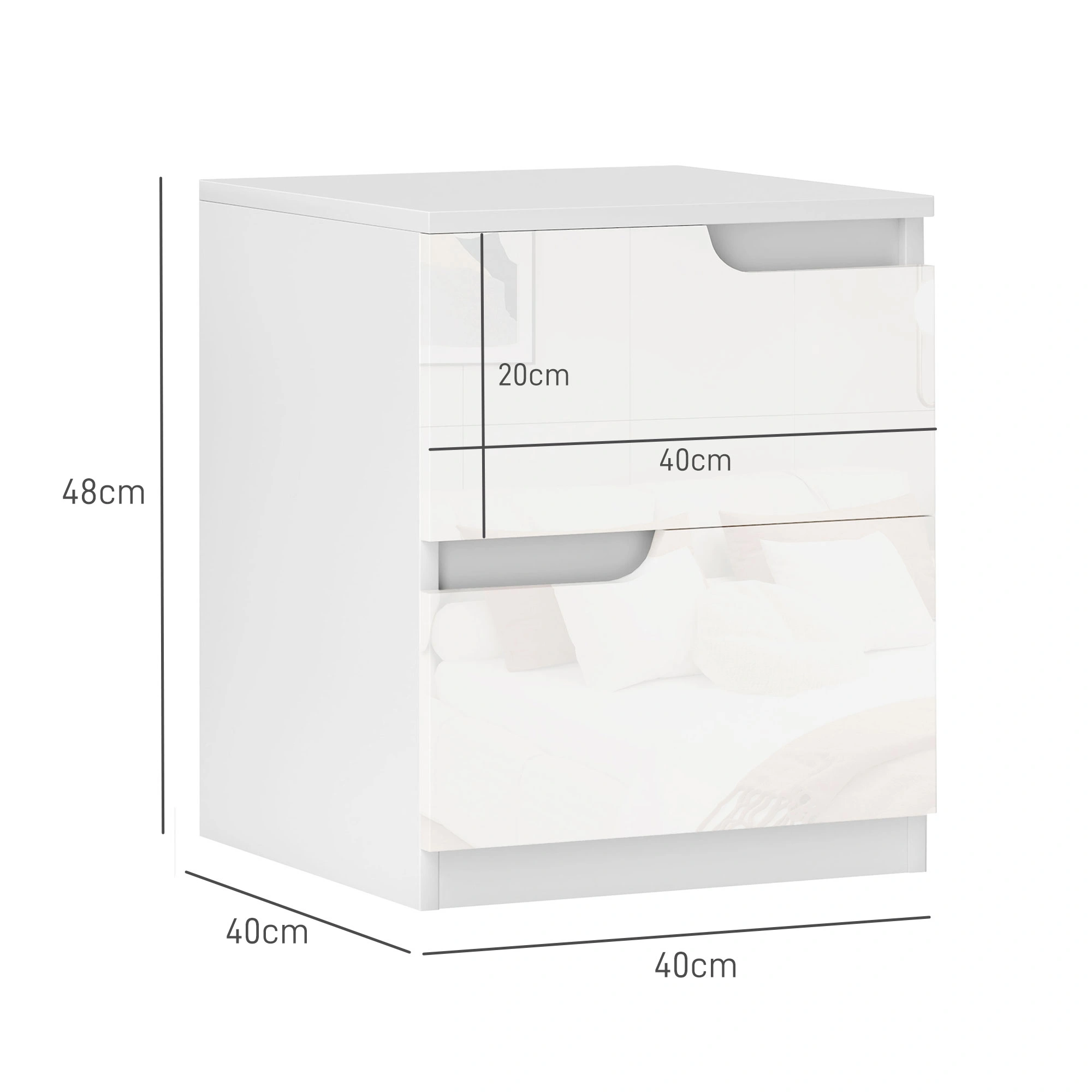 Bedside Tables, Nightstand Side Table with Open Storage, Compact Bedside Storage, Lightweight Frame view 2