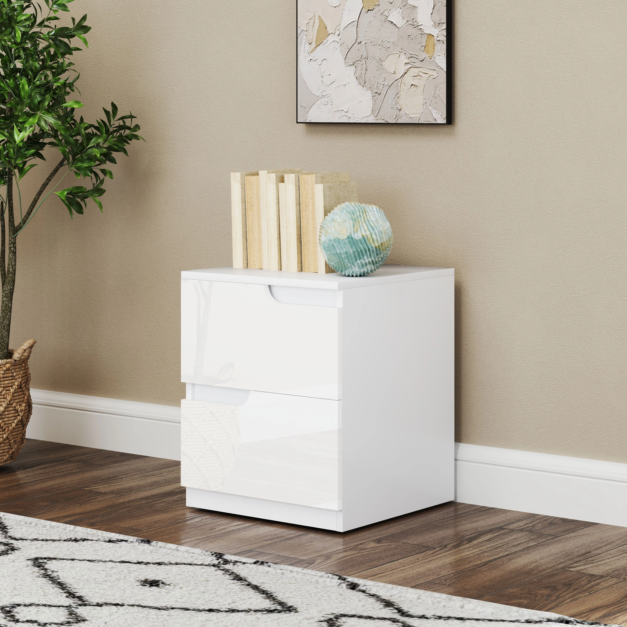 Bedside Tables, Nightstand Side Table with Open Storage, Compact Bedside Storage, Lightweight Frame view 4