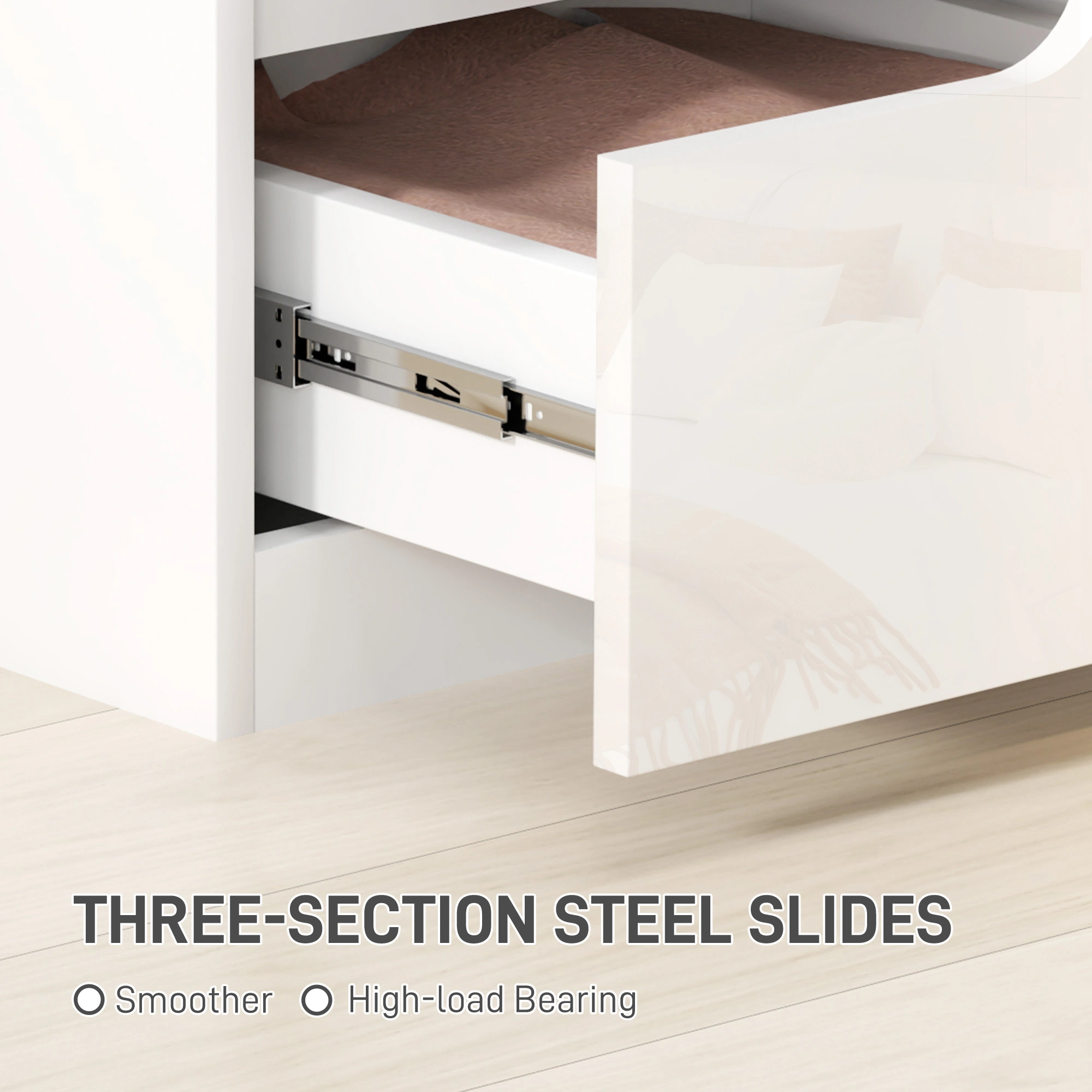 Bedside Tables, Nightstand Side Table with Open Storage, Compact Bedside Storage, Lightweight Frame view 5