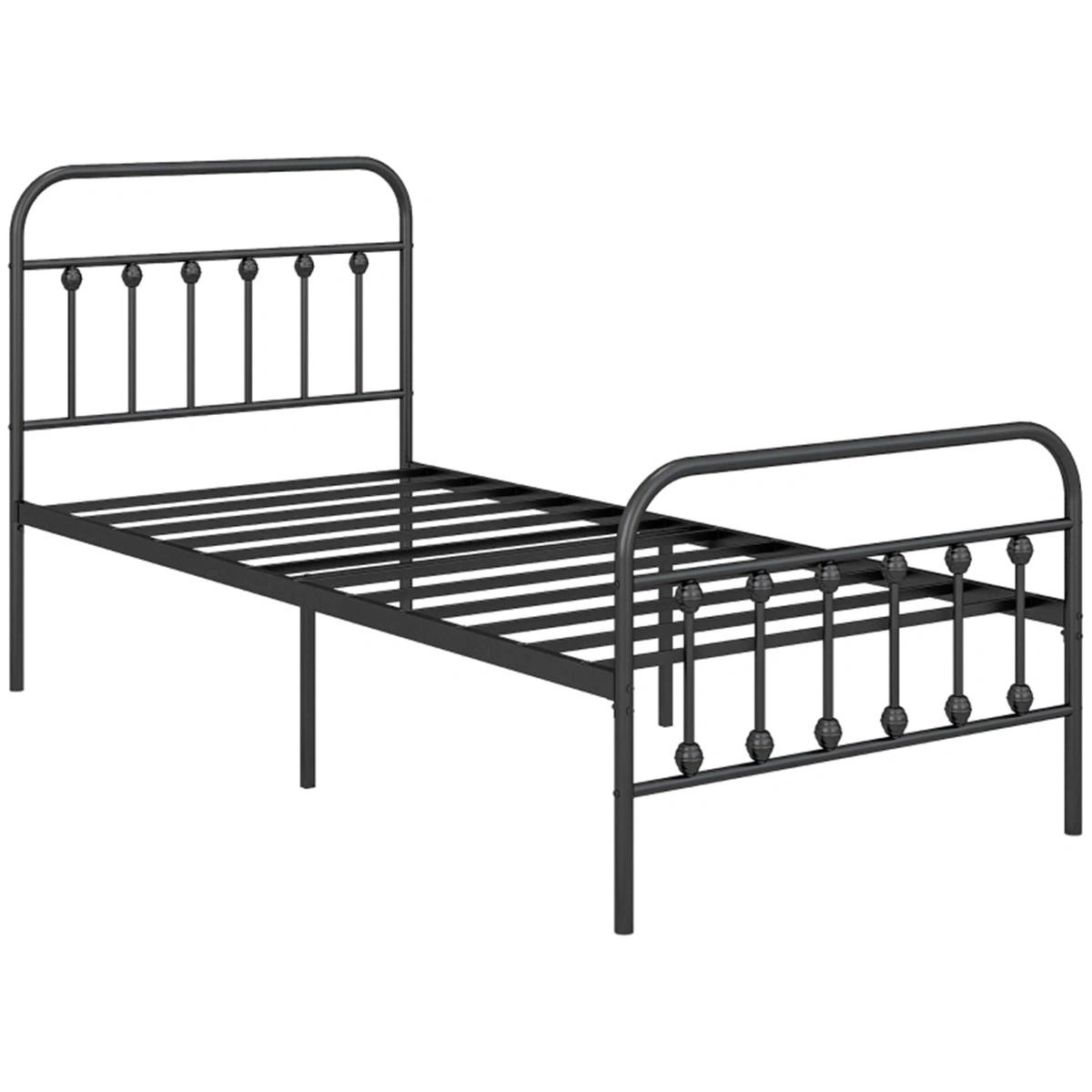 Durable Single Metal Bed Frame - Sleek Minimalist Design for Bedroom Storage view 3