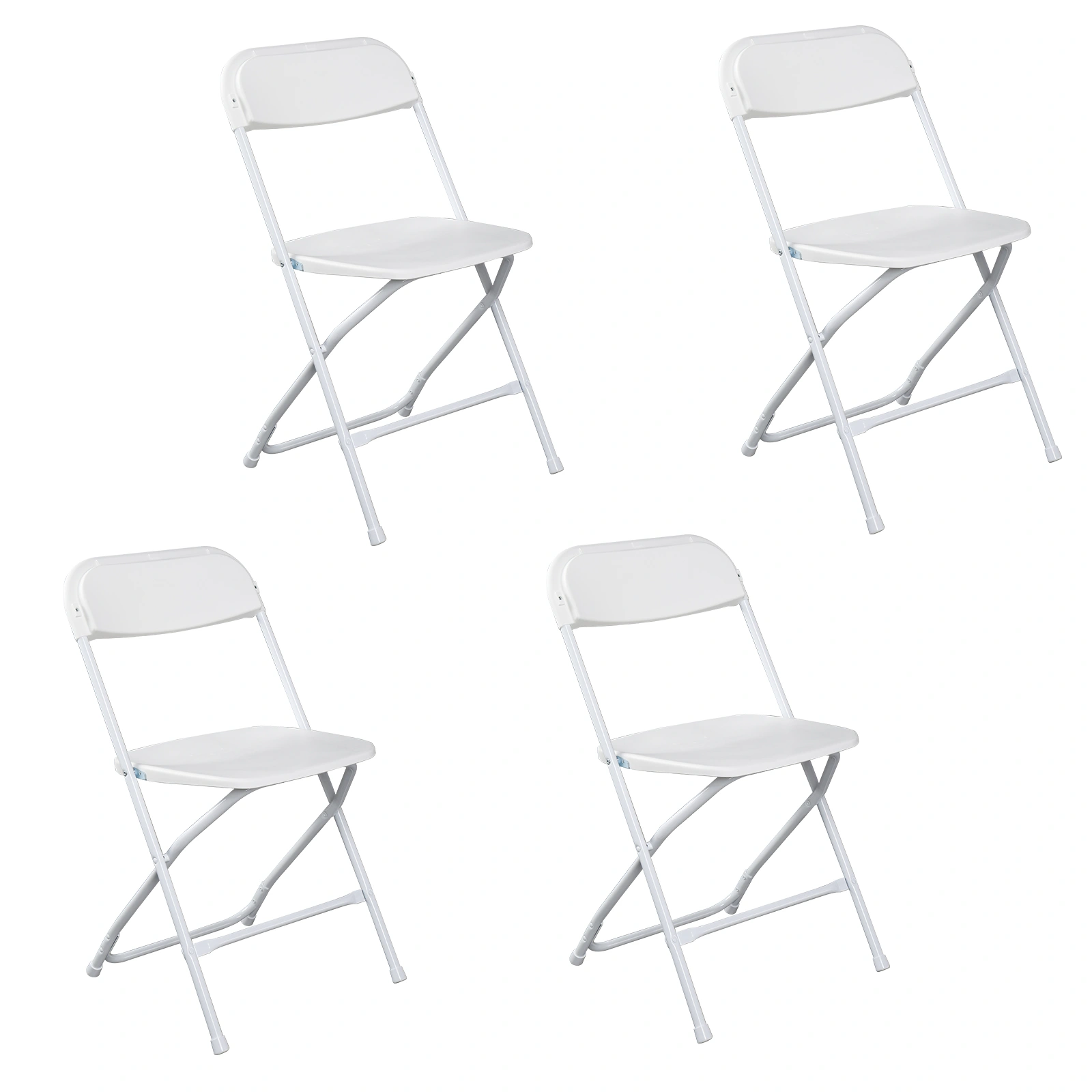 4pcs Injection Molding Classic Garden Plastic Folding Chair White view 8