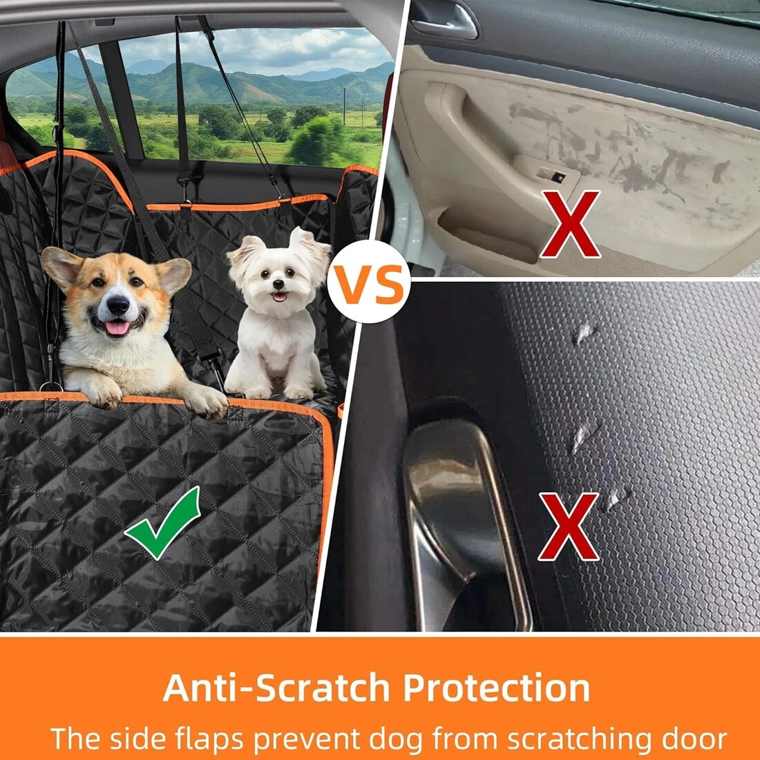 New Waterproof Dog Car Seat Cover Back Seat Hammock Pet Safety Protector Mat UK view 3