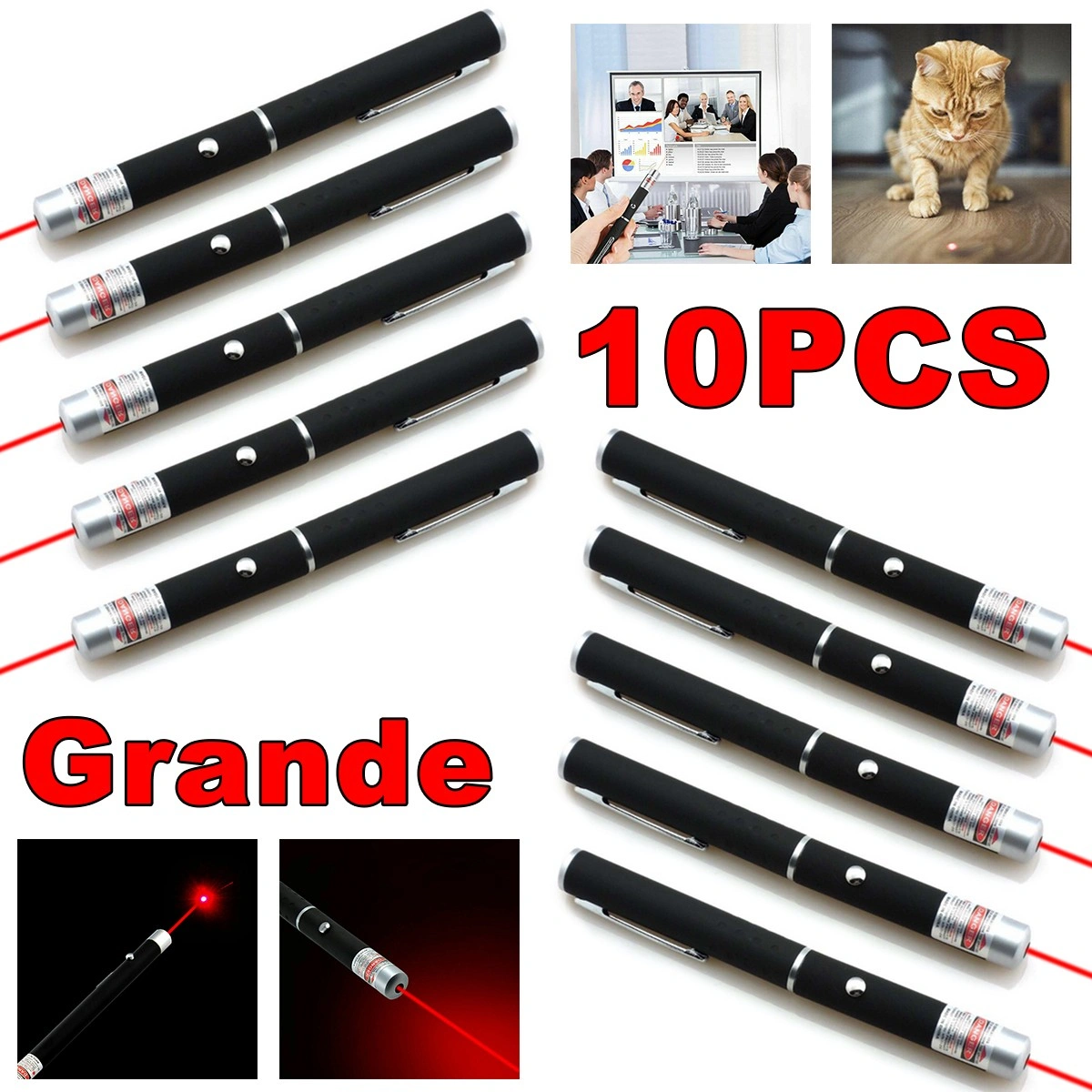 10 PCS Small Laser Pointer Pen 650nm Red Light Visible Beam 1mW for Conference Presentation